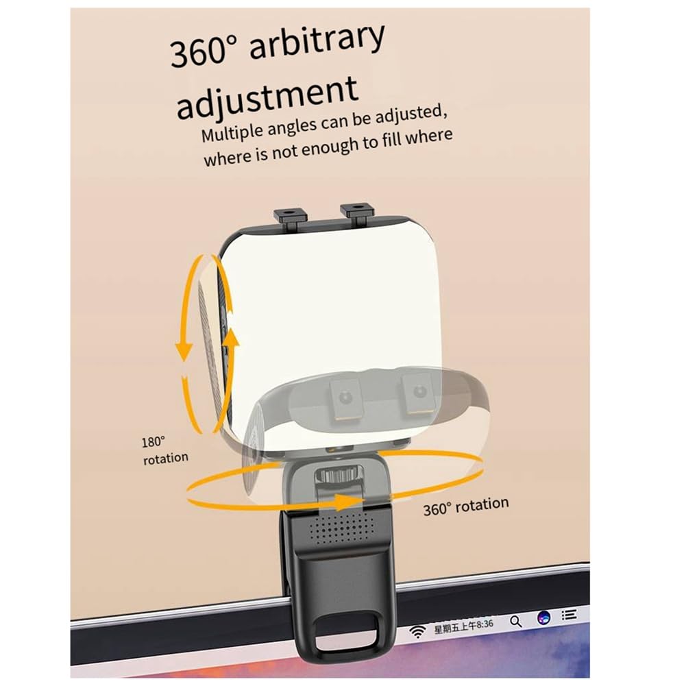 AMIUHOUN D4 Mini Pocket Light - Clip-On Phone & Tablet LED Fill Light for Live Streaming, Beauty Makeup, Photography - USB Rechargeable - Perfect for Vloggers, YouTubers & Content Creators