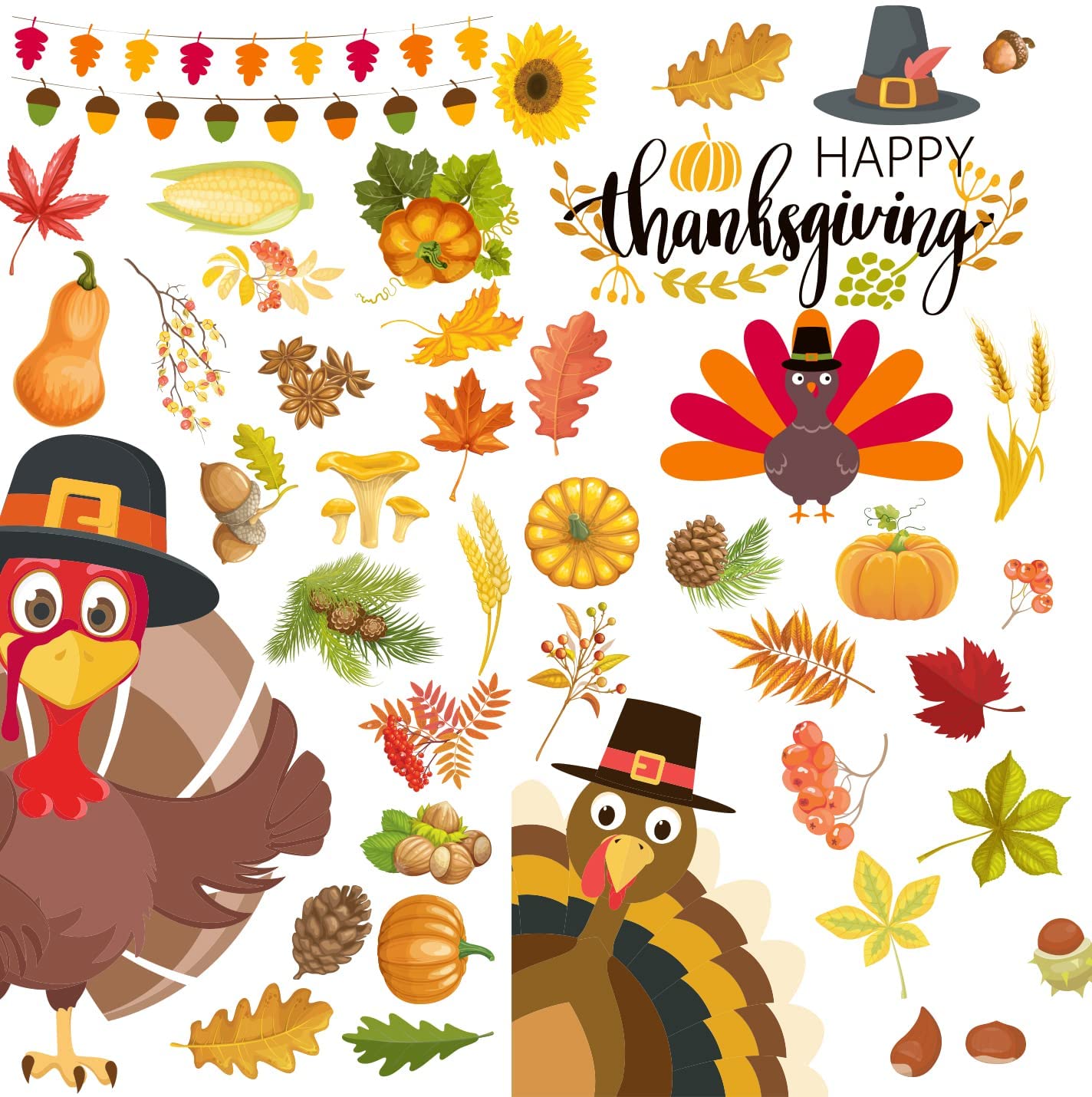 113 PCS Thanksgiving Window Clings & Stickers - Fall Window Decorations with Holiday Turkey Designs for Glass Windows, Perfect for Thanksgiving Home Parties, Classroom Decor & Autumn Festival Celebrations