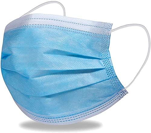 CareDone 200 Pack 3-Ply Blue Surgical Face Masks - Soft Fabric, Anti-Viral & Anti-Pollution with Nose Pin - Water Resistant Meltblown Filter Layer (Free Size) - Ideal for Hospitals, Travel & Daily Protection