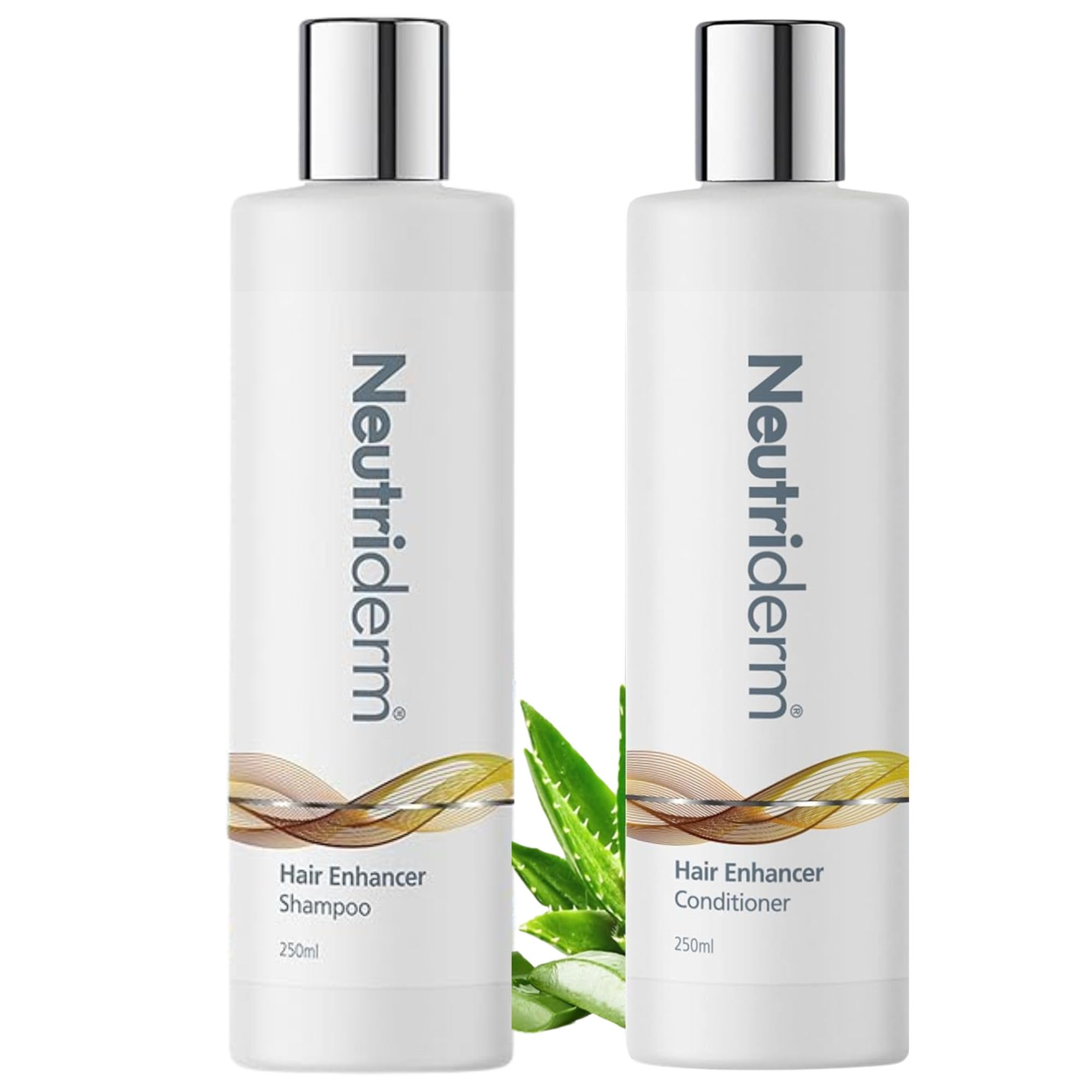 Neutriderm Hair Ready Pack - Hair Enhancer Shampoo & Conditioner Set for Damaged Hair Repair (250mL x 2) - Sulfate-Free Formula for Dry, Brittle Hair - Perfect for Daily Hair Care Routine & Salon-Quality Results at Home