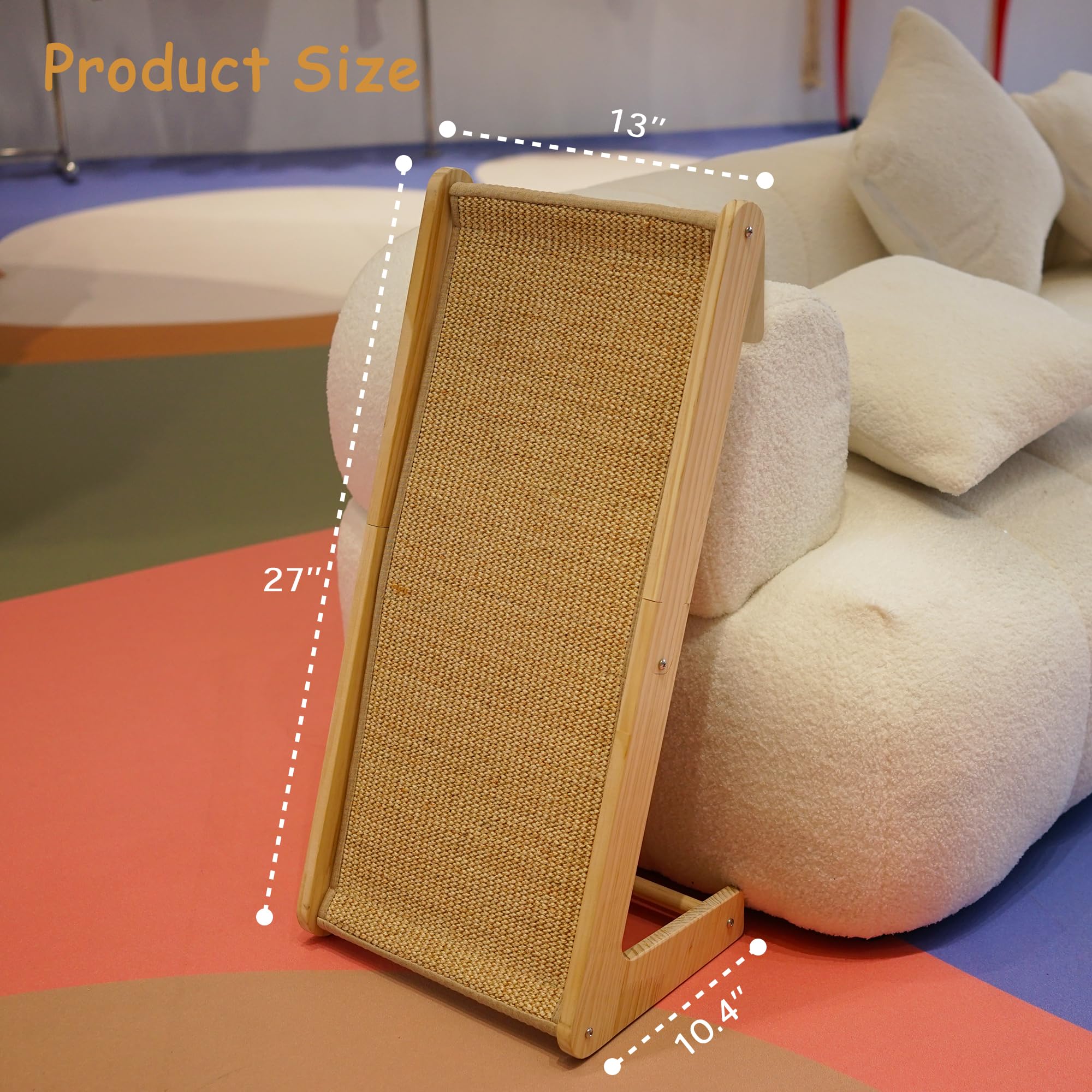 Premium L-Shaped Cat Scratcher for Indoor Cats - Durable Sisal Scratching Board with Catnip | Protects Furniture | Large Size | Perfect for Living Rooms & Home Offices