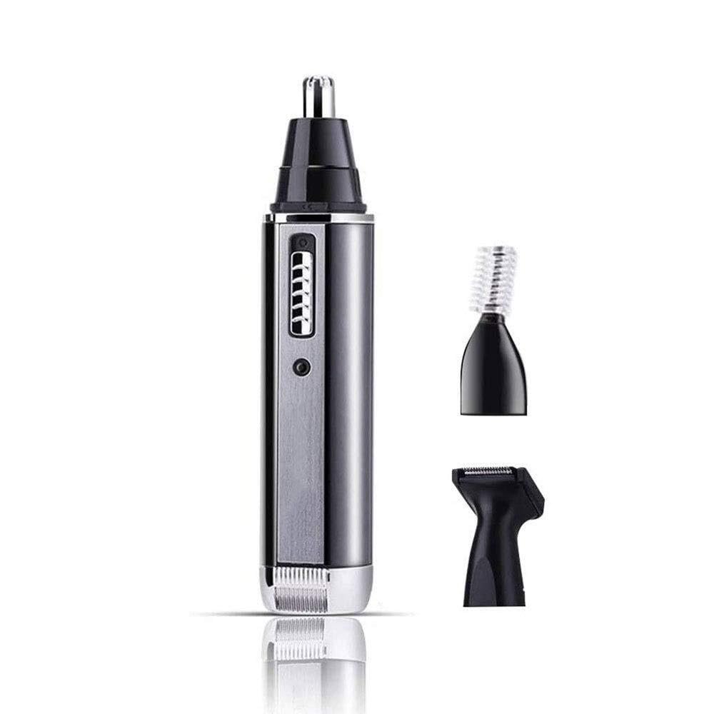 Professional Rechargeable Electric Nose & Ear Hair Trimmer for Men & Women - Waterproof Wet/Dry Facial Grooming Kit with Stainless Steel Rotary Head - Perfect for Travel, Home Use & Personal Grooming