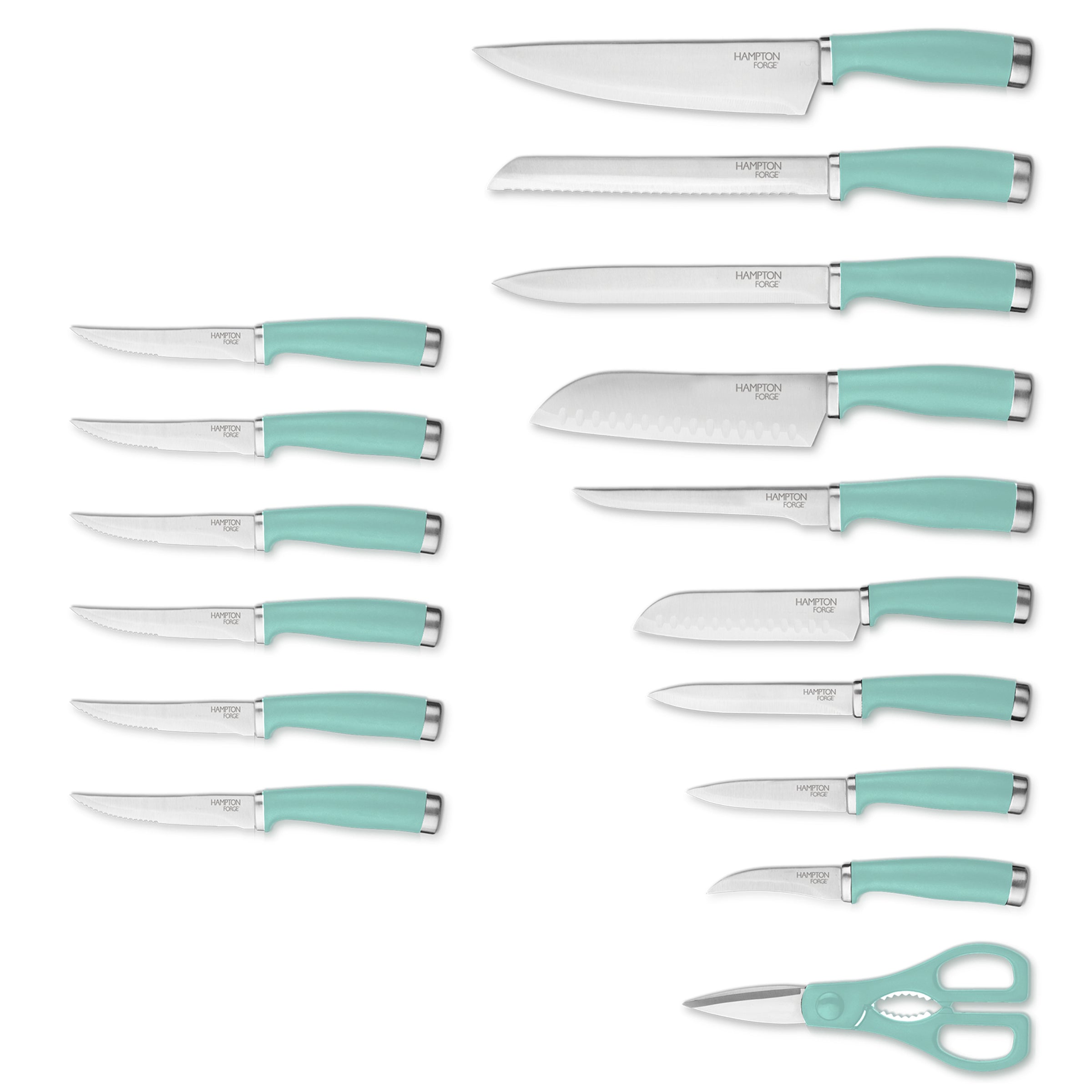 Premium 17-Piece Pistachio Wood Cutlery Block Set - Knife Set with Block for Kitchen, Cooking & Entertaining - Perfect for Home Chefs & Dinner Parties