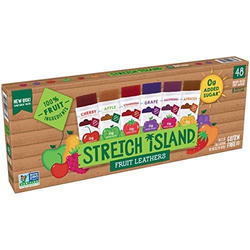 Organic Fruit Leather Snacks Variety Pack - Cherry, Apple, Strawberry, Apricot, Grape & Raspberry | Gluten-Free, Vegan, Non-GMO | 0.5oz (48 Count) | Perfect for School Lunches, Hiking & Healthy On-the-Go Snacking