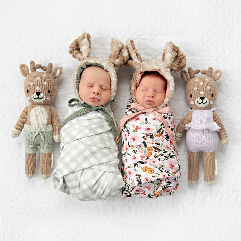 Cuddle+Kind Violet the Fawn Plush Stuffed Animal - Soft Huggable Deer Toy for Kids & Babies | Perfect for Nursery Decor, Gift Giving & Cuddle Time