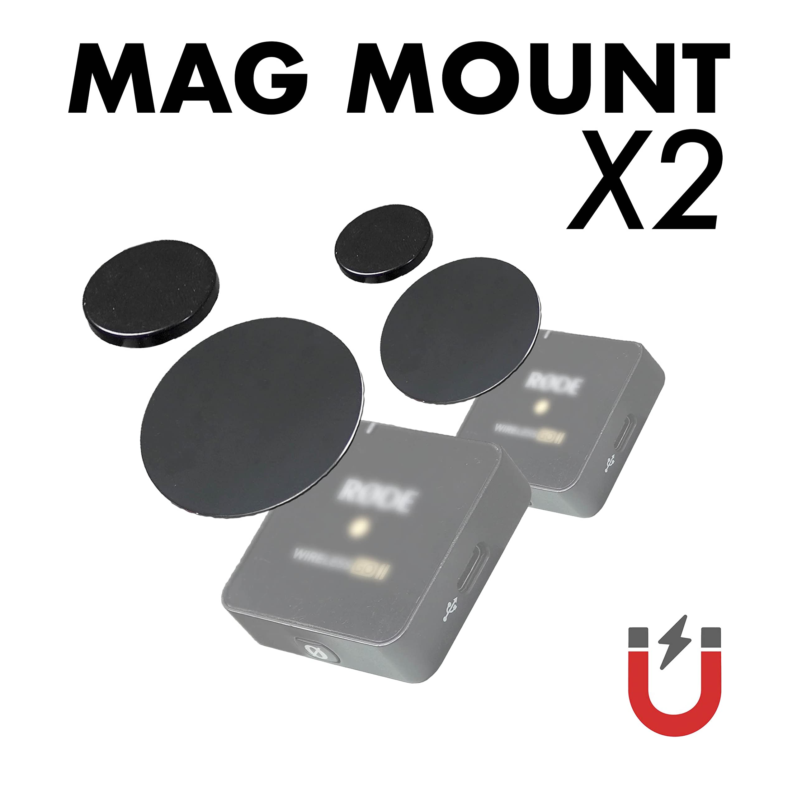 Magnetic Mount for Rode Wireless PRO, GO, GO II & ME Microphone Systems - Replacement Magnets for Secure Attachment - Perfect for Podcasting, Vlogging & Studio Recording