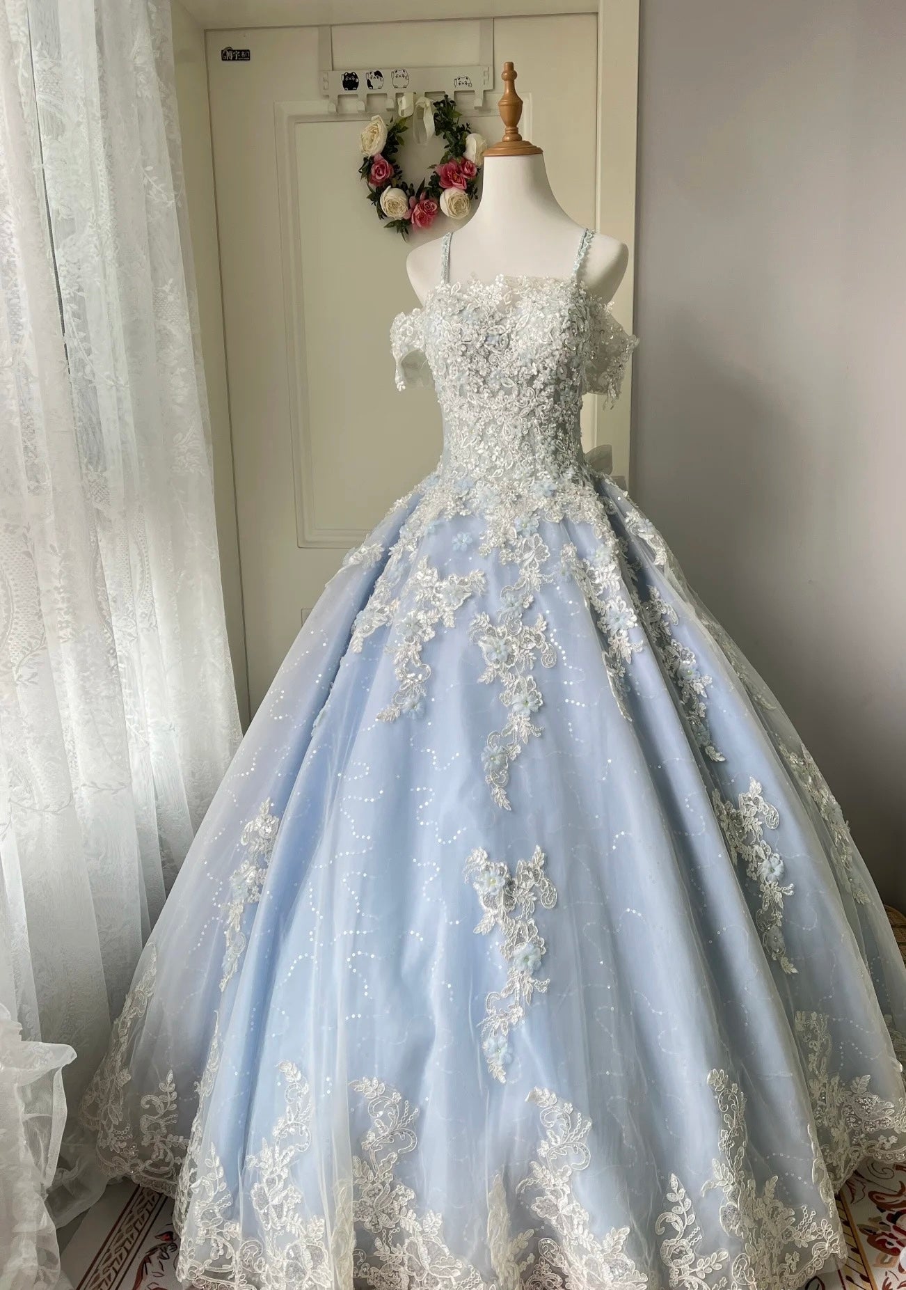Elegant A-Line Sweet 16 Blue Birthday Dress with Beaded Applique - Quinceanera Party Gown J6564 | Perfect for Quinceañeras, Sweet 16 Parties & Formal Celebrations