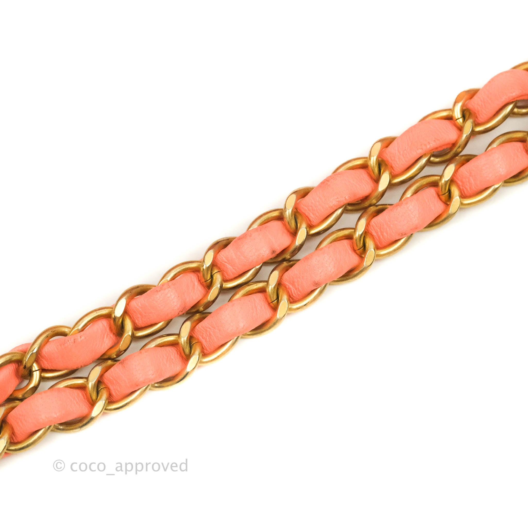 Chanel Classic M/L Medium Chevron Double Flap Bag in Coral Pink Lambskin with Aged Gold Hardware - Luxury Shoulder Bag for Women, Perfect for Parties, Weddings & Special Occasions