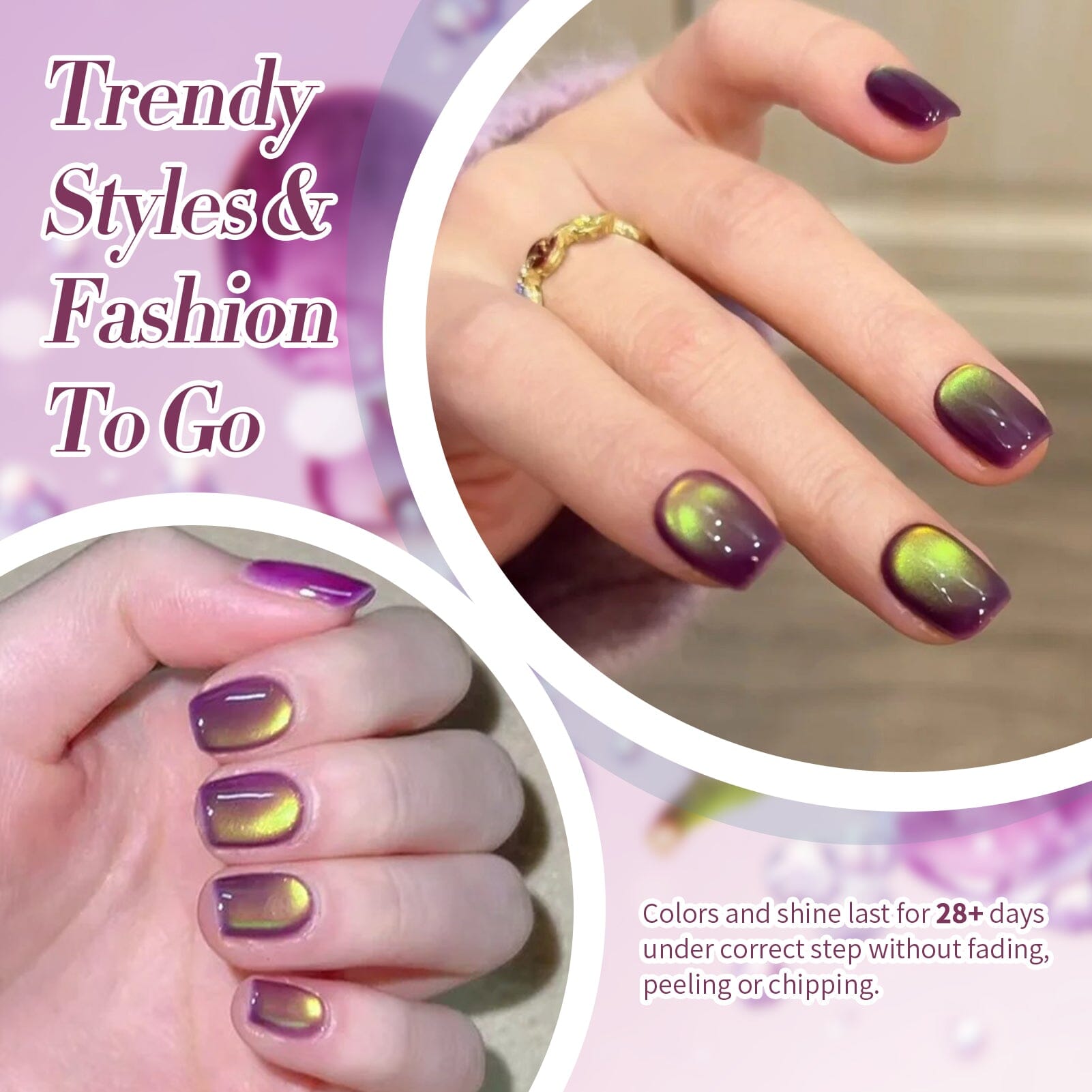 Purple Magnetic Cat Eye Gel Polish - MY270 Honey Trap 15ml Nail Lacquer for Salon & Home Manicures | Long-Lasting UV/LED Nail Art Design
