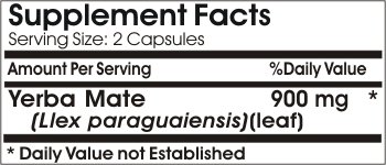 Yerba Mate 900mg Supplement - 90 Capsules | Natural Energy Booster | No Additives, Non-GMO | Supports Focus & Metabolism | Perfect for Workouts & Study Sessions