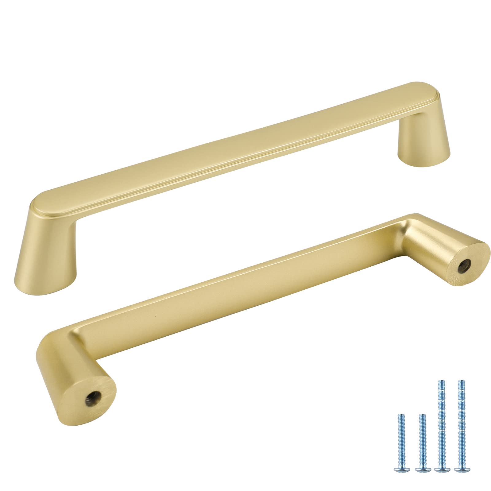 10 Pack Brushed Brass Cabinet Handles - 5