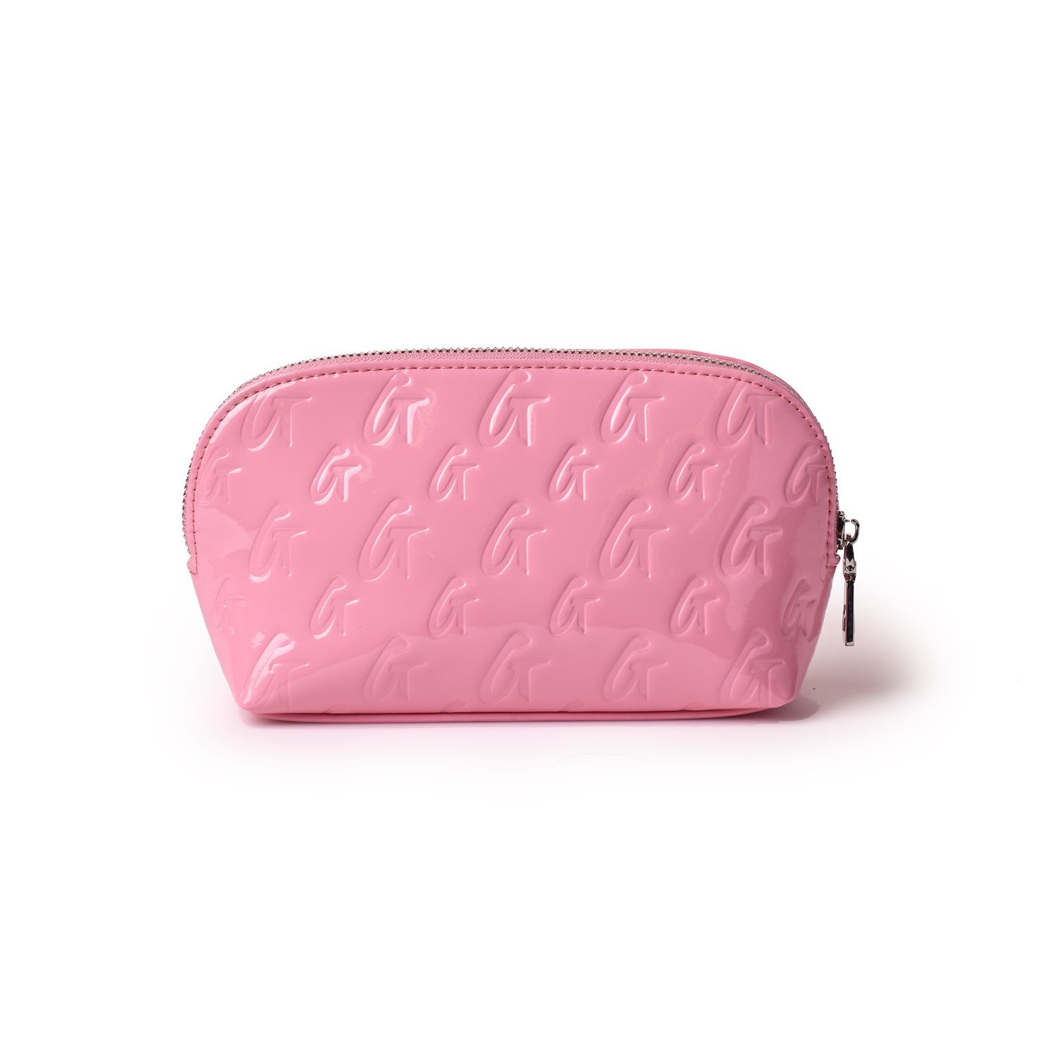 Monogram Cosmetic Pouch with Mirror - Pink | Travel Makeup Bag, Toiletry Organizer for Women & Girls | Perfect for Gym, Vacation & Daily Essentials