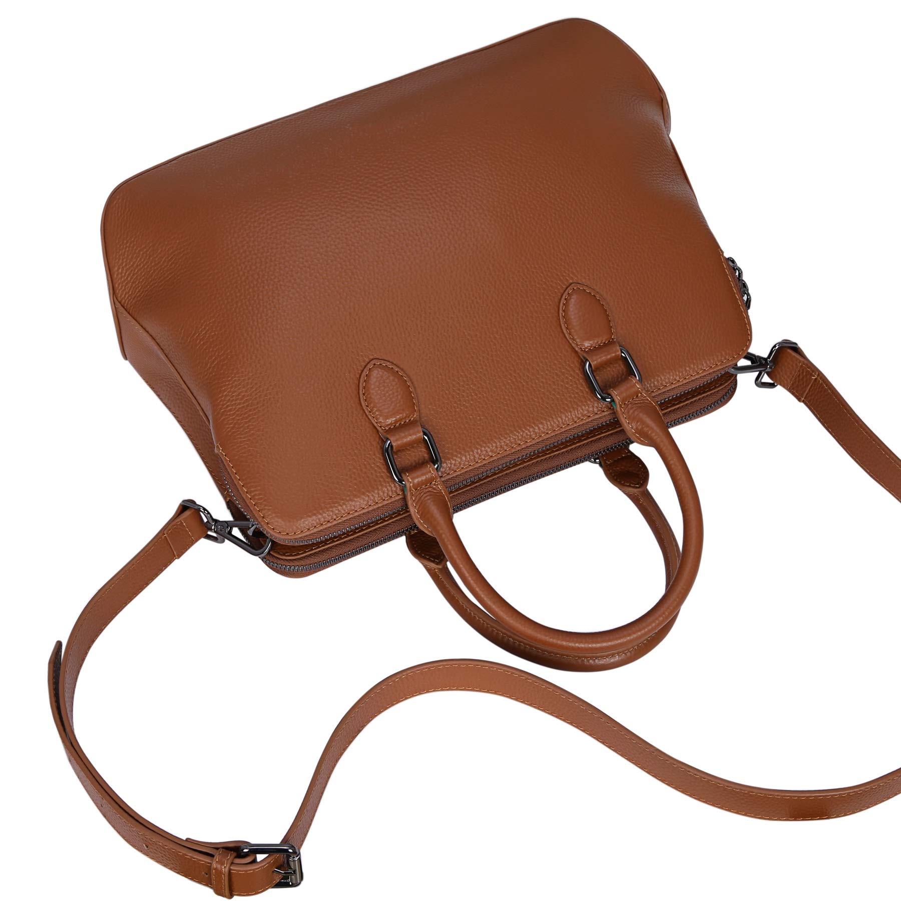 HESHE Genuine Leather Women's Handbags - Tote, Shoulder, Crossbody & Top Handle Purses for Work, Travel & Everyday Use