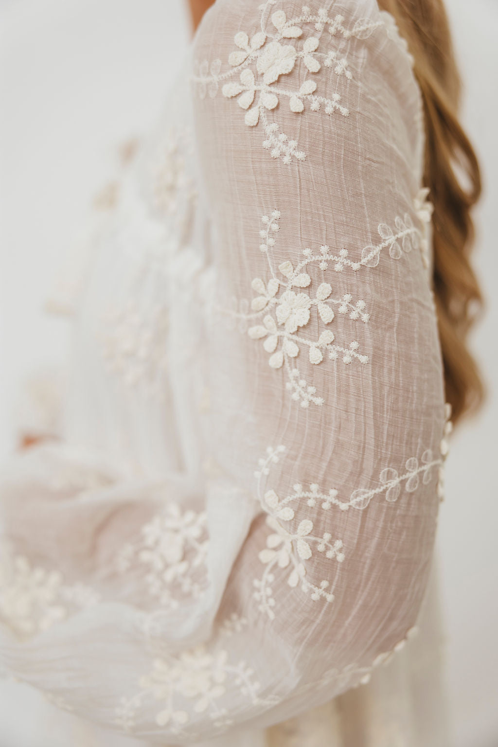 Erika Embroidered Long Sleeve Mini Dress in Ivory - Elegant Floral Lace Party Dress for Women, Perfect for Weddings, Cocktail Parties & Date Nights