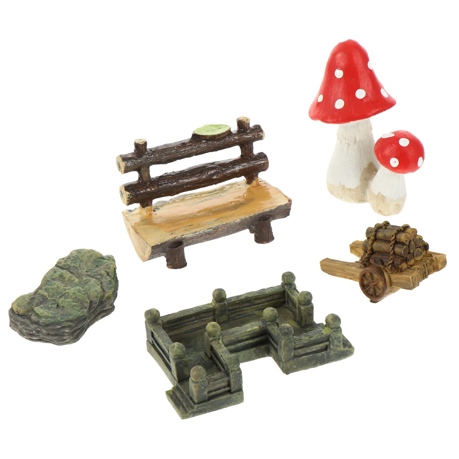 DOITOOL 5Pcs Resin Mushroom Figurines - Miniature Fairy Garden Decor, Terrarium Accessories, Jewelry Making Supplies for DIY Crafts, Home Decor, and Gift Giving - Perfect for Fairy Gardens, Terrariums, and Craft Projects
