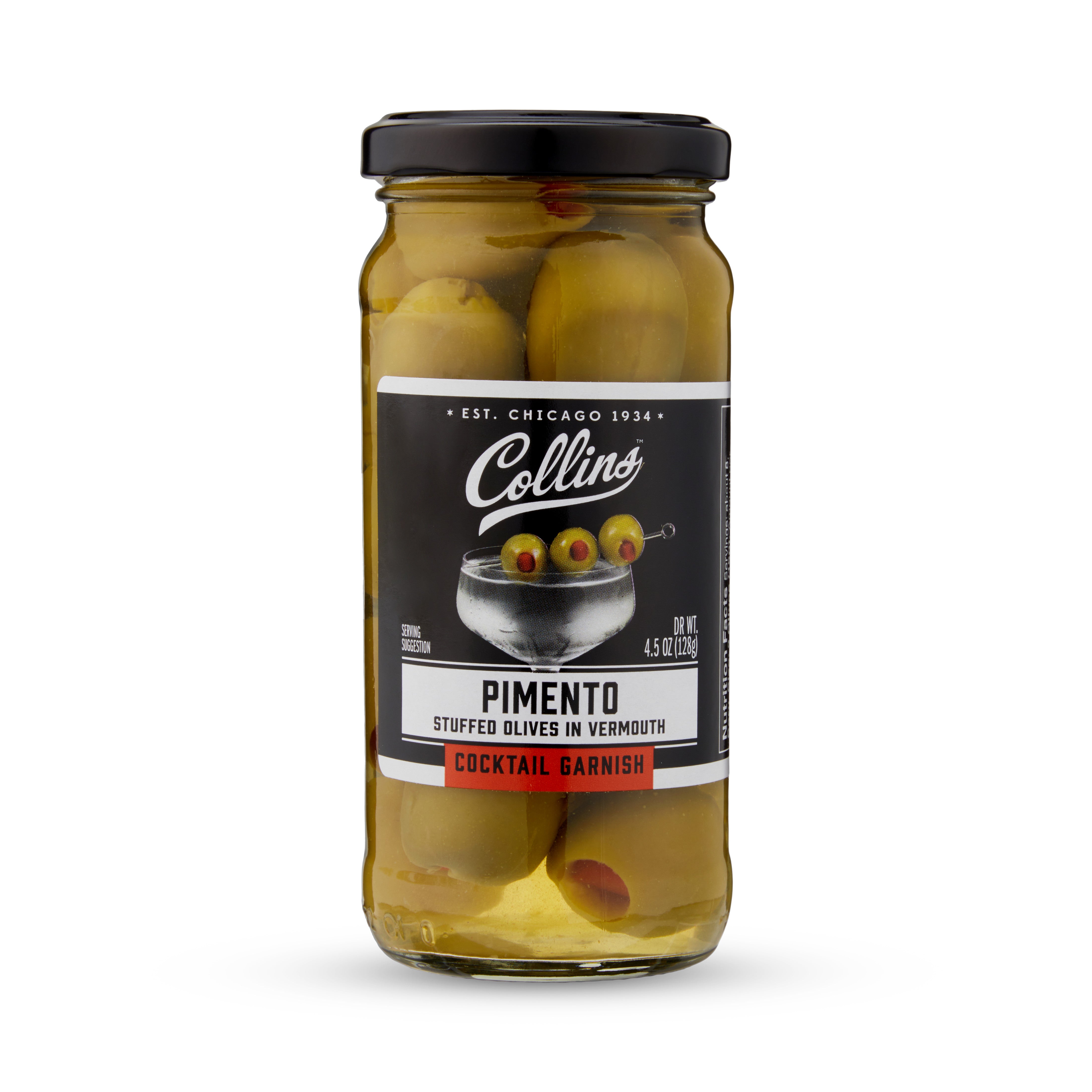 Premium Vermouth Martini Pimento Stuffed Olives 4.5 oz Jar - Perfect for Cocktails, Charcuterie Boards & Gourmet Gifts
