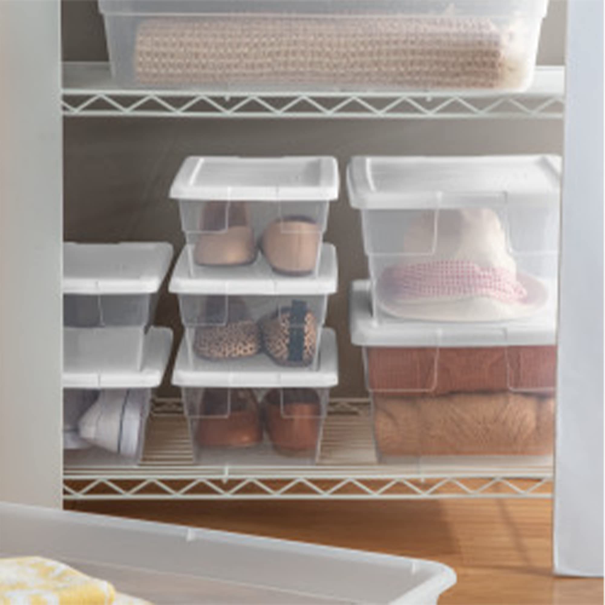 Sterilite 6 Quart Clear Plastic Storage Bins with Snap-Close Lids - 72 Pack Stackable Organizing Containers for Home, Office & Classroom - Perfect for Pantry Organization, Toy Storage & School Supplies