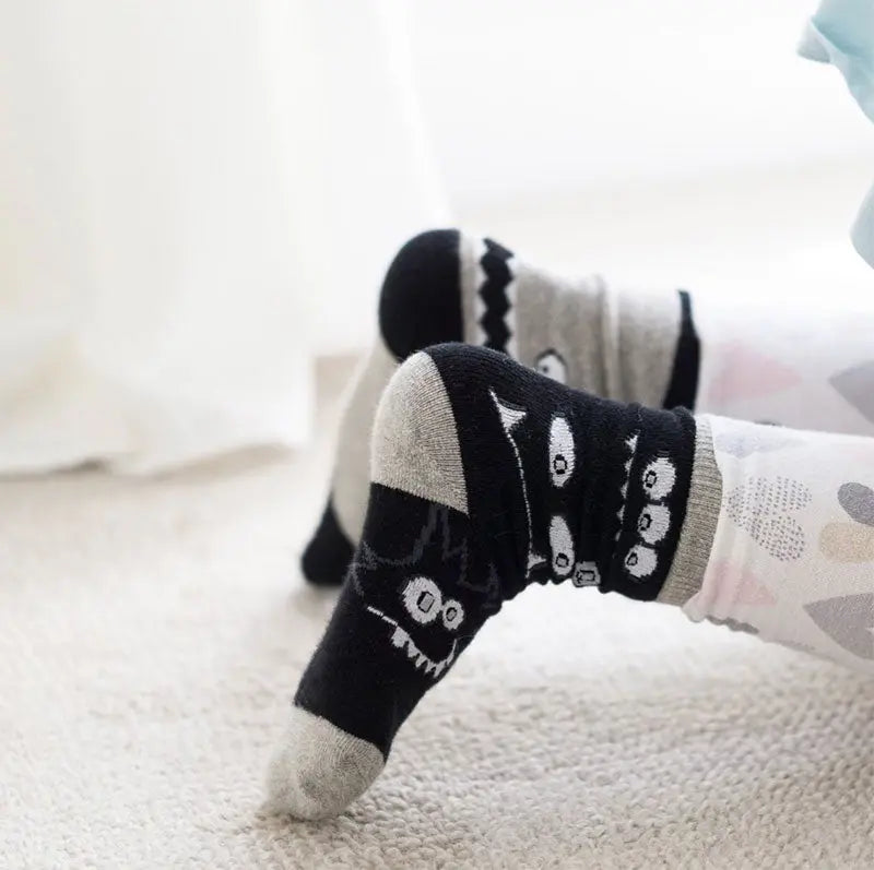 Mixed Patterns Kids Socks 3-Pack - 98% Organic Cotton - Soft & Comfortable for School, Play & Everyday Wear