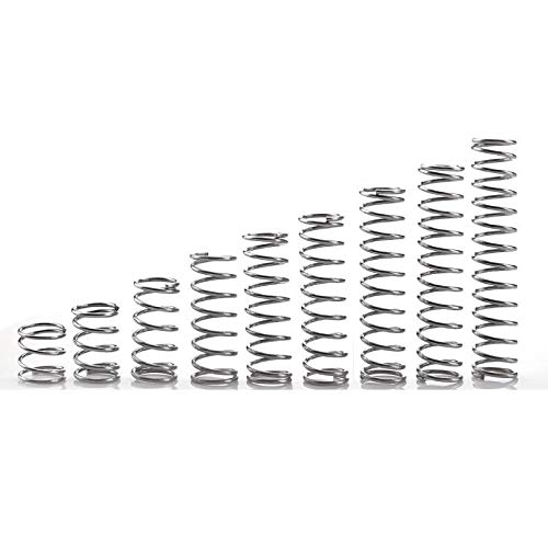 10pcs 304 Stainless Steel Small Compression Springs - 0.25mm Wire Diameter, 2-4mm Outer Diameter, 40mm Length - Durable Pressure Springs for Electronics, Watches, Toys & DIY Projects
