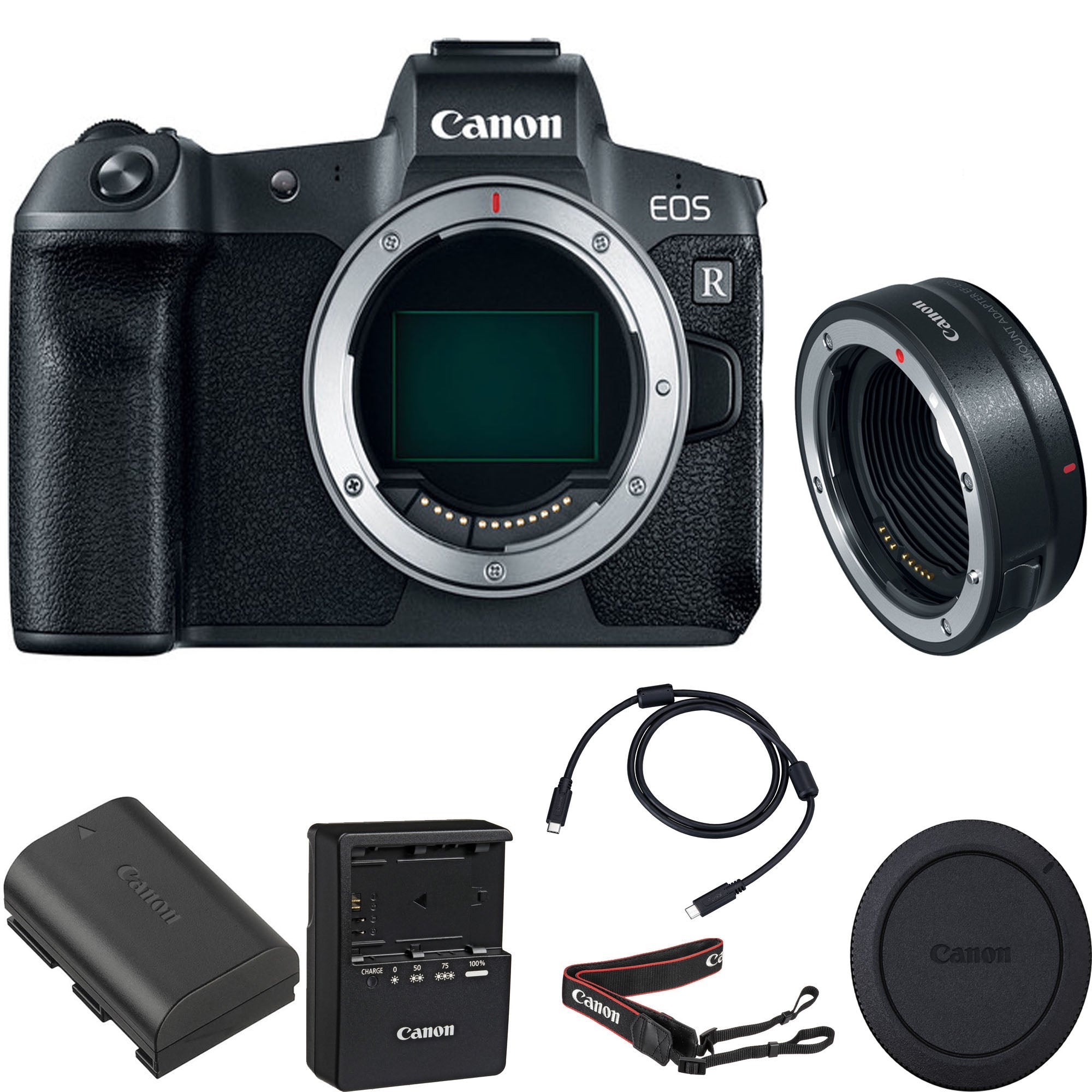 Canon EOS R Full Frame Mirrorless Digital Camera Body with EF-EOS R Mount Adapter - Professional Photography, Vlogging & Travel Shooting