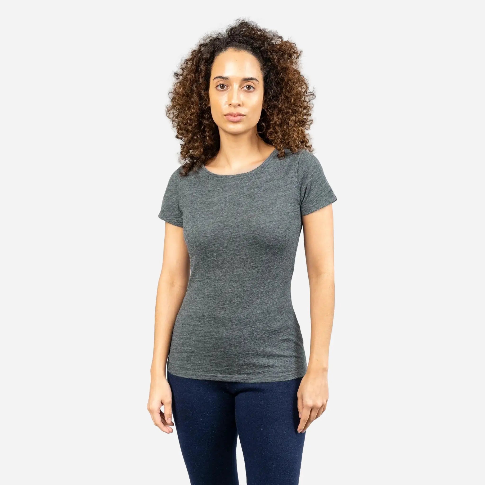 Ultralight Women's Alpaca Wool T-Shirt - 160 GSM Soft Crew Neck Tee for Travel, Hiking & Everyday Comfort