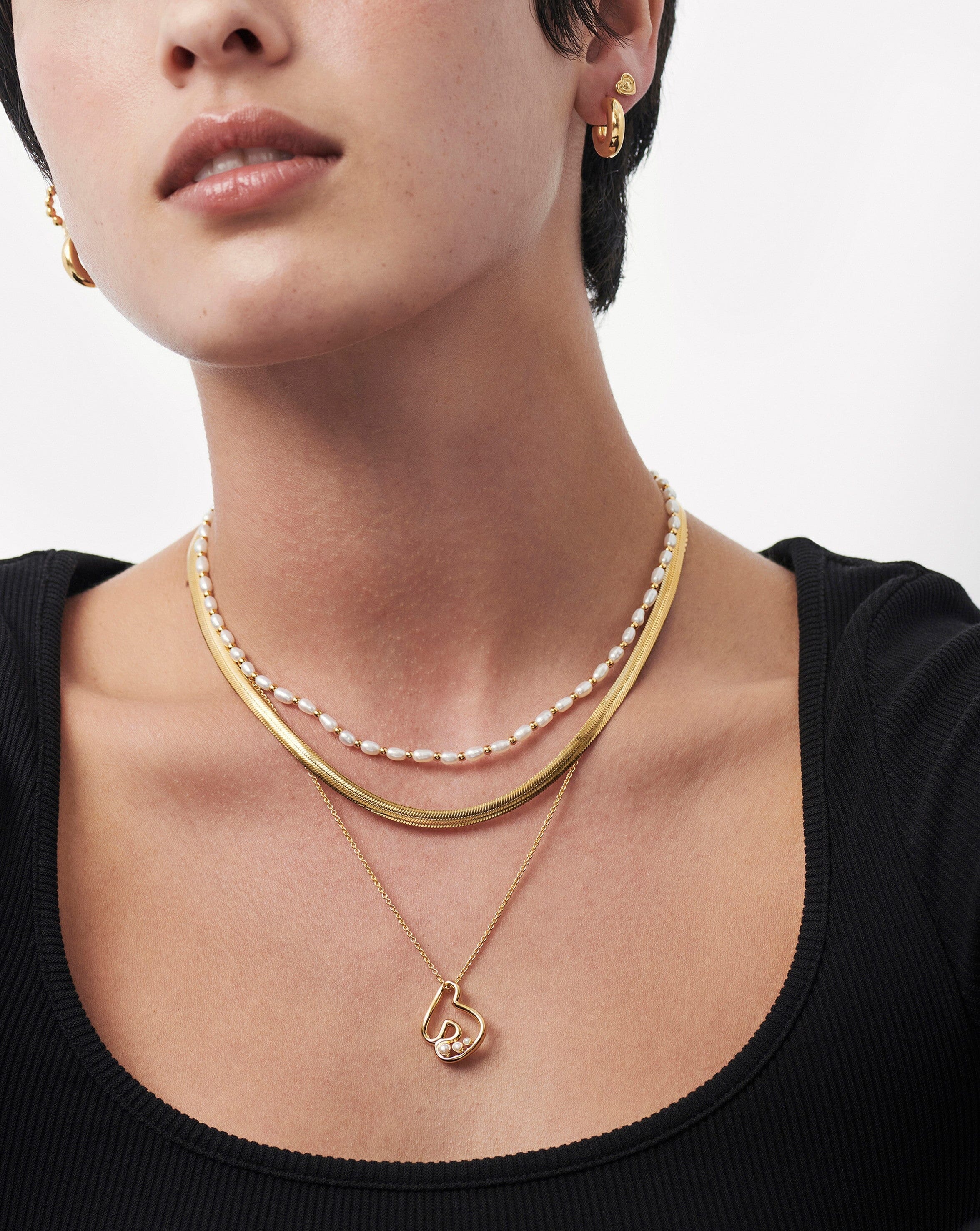 Chubby Pearl Initial Pendant Necklace - Personalized Letter J Jewelry in 18K Gold Vermeil with Freshwater Pearl | Elegant Gift for Women, Birthday Present, Anniversary Keepsake