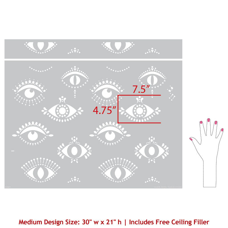 Protective Eyes Wall Stencil - DIY Home Decor Stencils for Creative Painting - Perfect for Bedroom, Nursery, and Living Room Wall Art Projects
