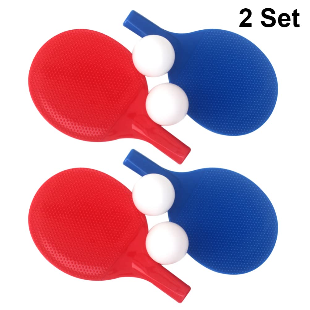 2 Sets Premium Plastic Table Tennis Rackets - Professional Ping Pong Paddles with Comfort Grip for Indoor/Outdoor Play, Table Tennis Equipment for Home, Office, or School Games
