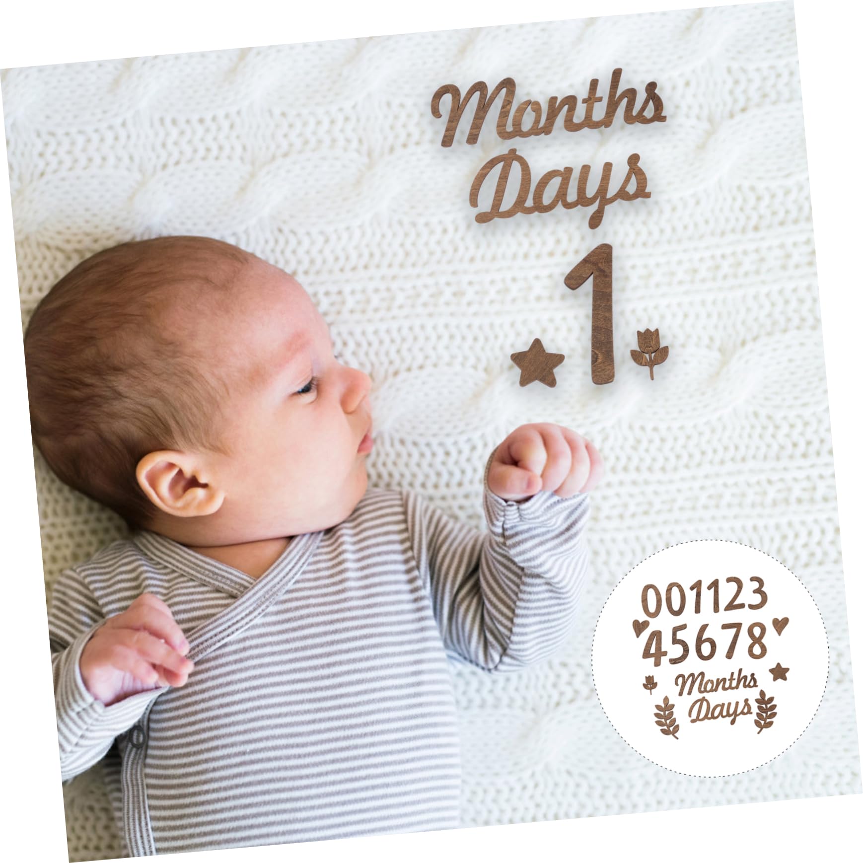 VICASKY 5 Sets Elegant Wooden Baby Milestone Cards - Newborn Photo Props, Baby Shower Decorations & First Birthday Party Signs - Perfect for Monthly Growth Photos, Nursery Decor and Gender Reveal Parties