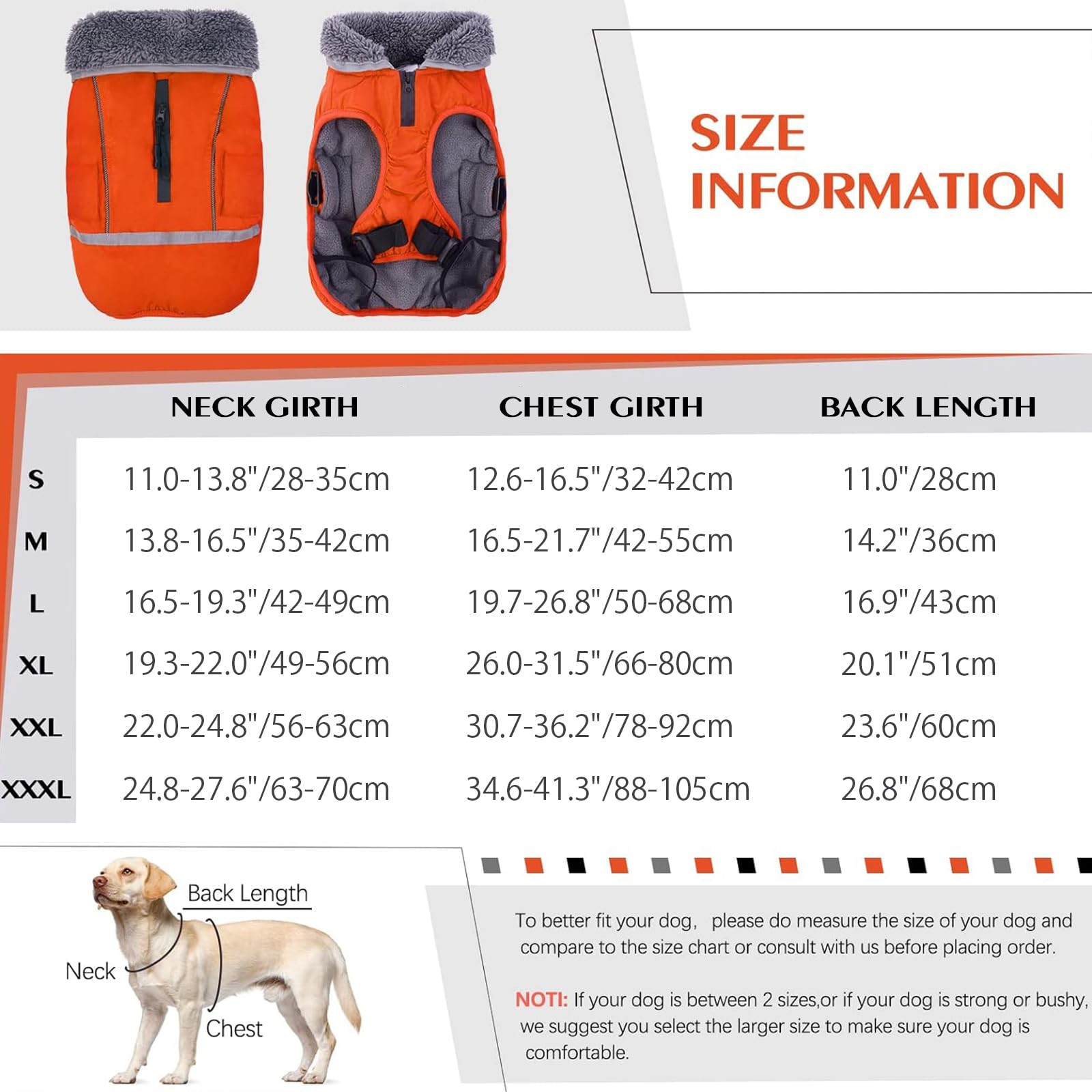 QBLEEV Reflective Waterproof Dog Winter Coat - Fleece-Lined Turtleneck Jacket for Small, Medium & Large Dogs | Cold Weather, Snow & Christmas Pet Apparel | Ideal for Outdoor Walks, Winter Adventures & Holiday Photos