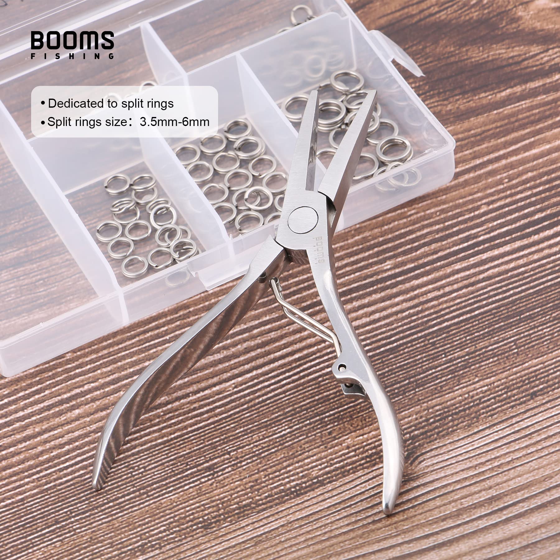 Booms Fishing SR4 Stainless Steel Split Ring Pliers - Saltwater Resistant Fishing Tool for Tackle Repair & Lure Making | Professional Fishing Gear for Saltwater & Freshwater Anglers