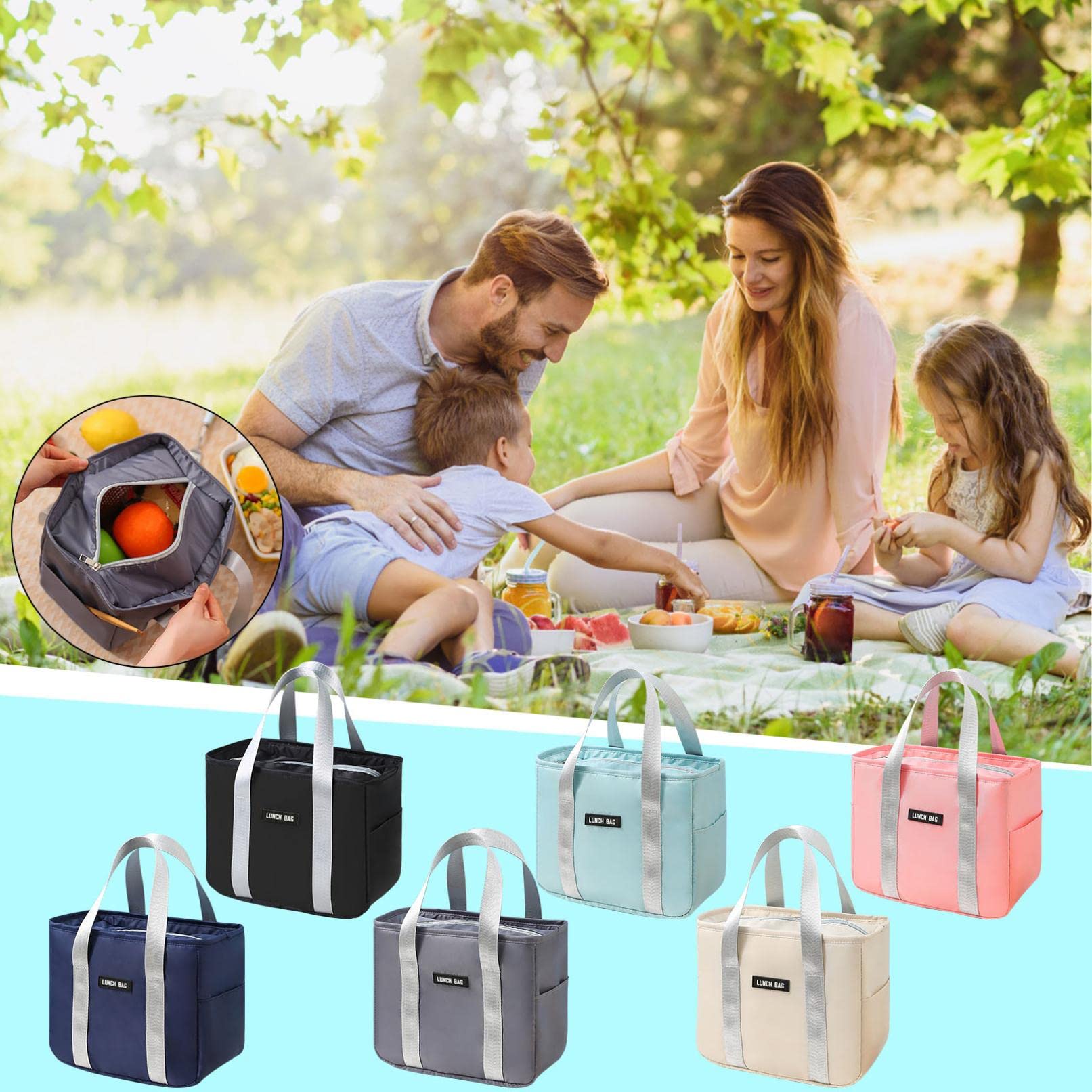 **Insulated Lunch Bag for Women & Men - Portable, Waterproof, Reusable & Leakproof Lunch Box for Office, School, Picnic - Thickened Thermal Meal Bag for Students & Workers**