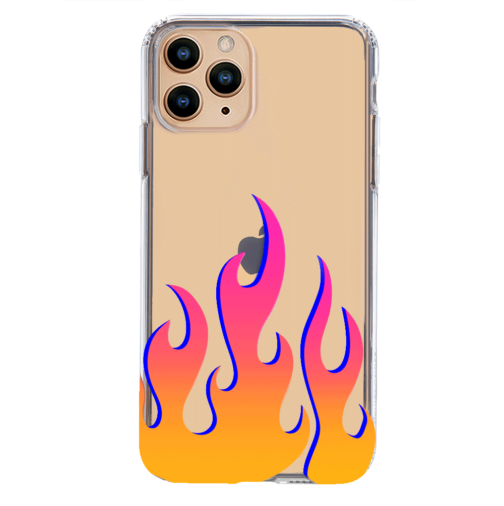 Flames Clear iPhone Case - Durable Protective Cover for iPhone 12/13/14/15 Pro Max - Slim Scratch-Resistant Shockproof Phone Case - Perfect for Daily Use, Travel & Outdoor Activities