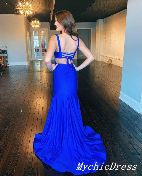 Elegant Long Evening Dresses for Women - Stretch Satin Mermaid Prom Gown - Perfect for Formal Events, Parties & Special Occasions