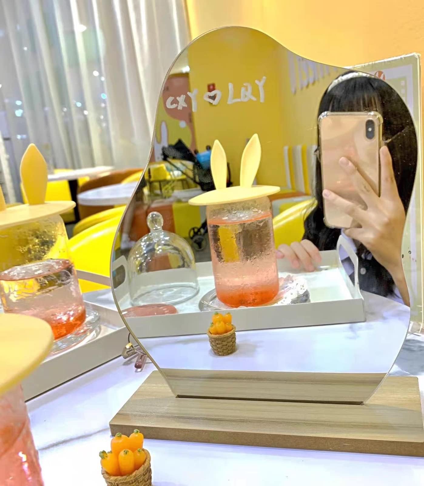 Acrylic Makeup Mirror with Stand - Cute Cloud Design Aesthetic Desk Decor for Women & Girls | Perfect for Vanity, Bedroom, and Gift Giving