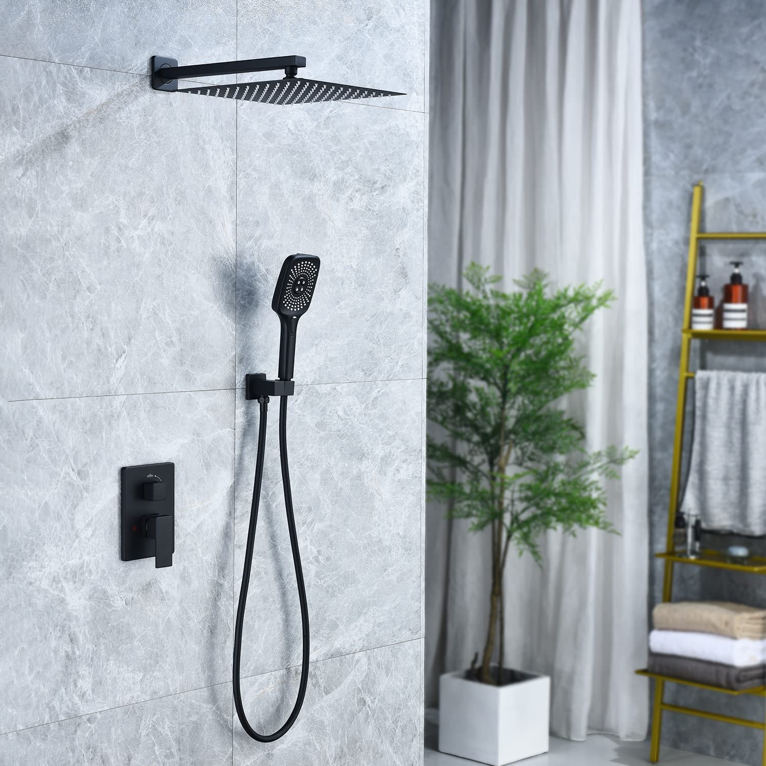 Premium Matte Black Shower System - 12