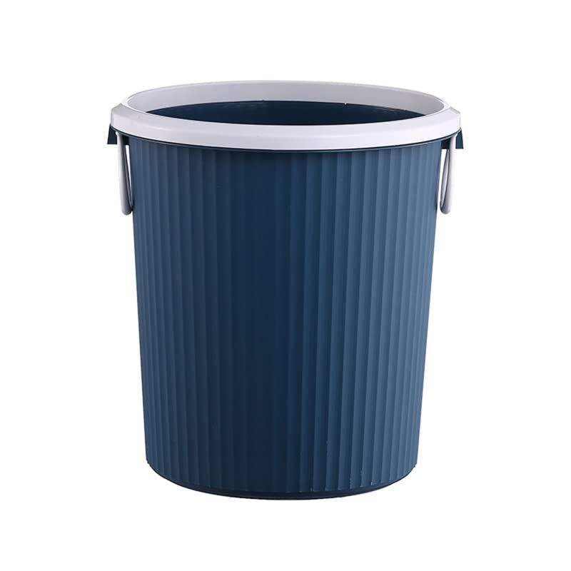 Press Circle Trash Can with Double Ear Handles - Portable Kitchen Waste Bin for Home, Office & Outdoor Use | Durable Stainless Steel Garbage Can for Easy Disposal