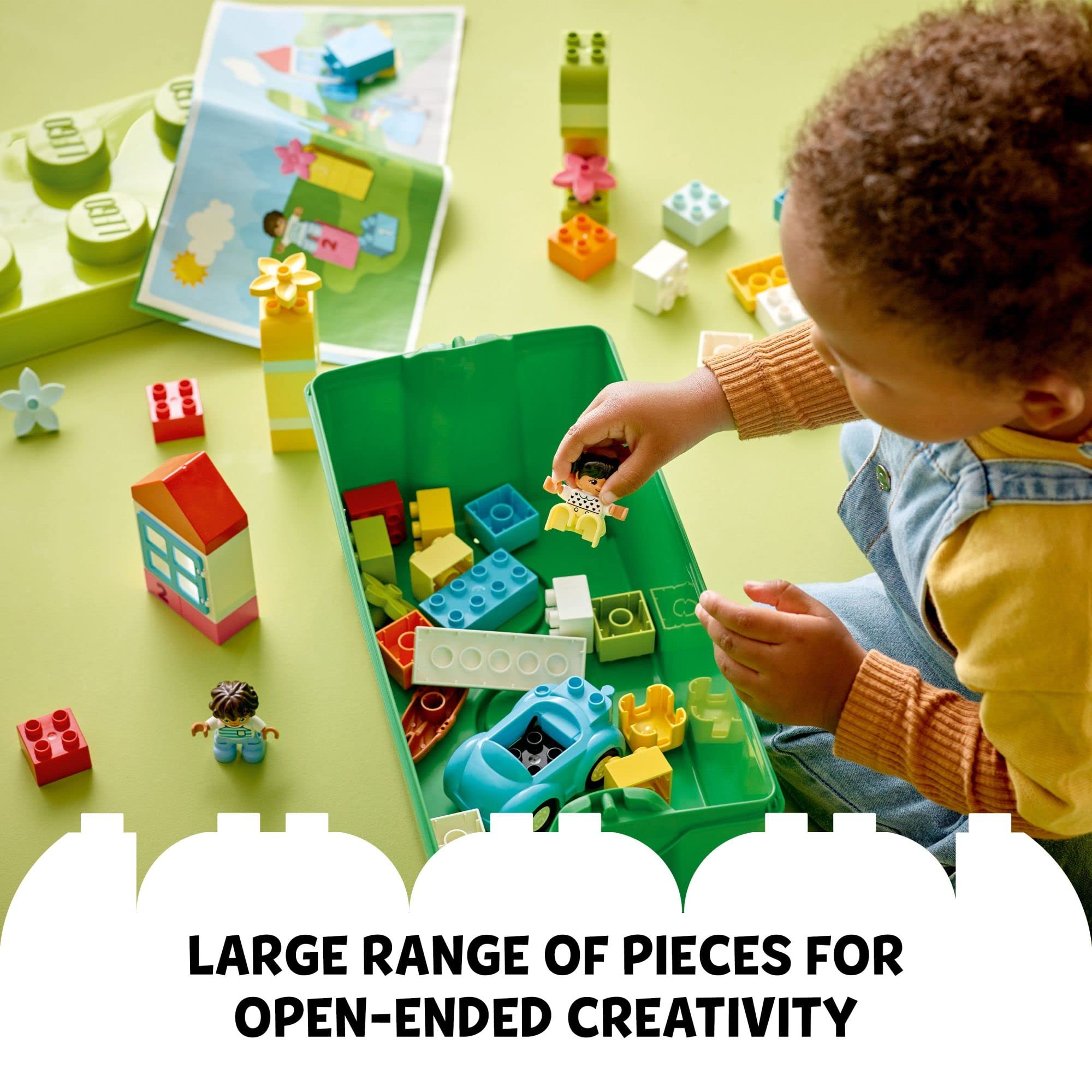 LEGO DUPLO Classic Brick Box Building Set with Storage Organizer - 10913 Pieces, Toy Car & Number Bricks for Creative Play | STEM Learning Toy for Toddlers Ages 18+ Months | Perfect Gift for Boys & Girls | Build, Learn & Play at Home or Preschool