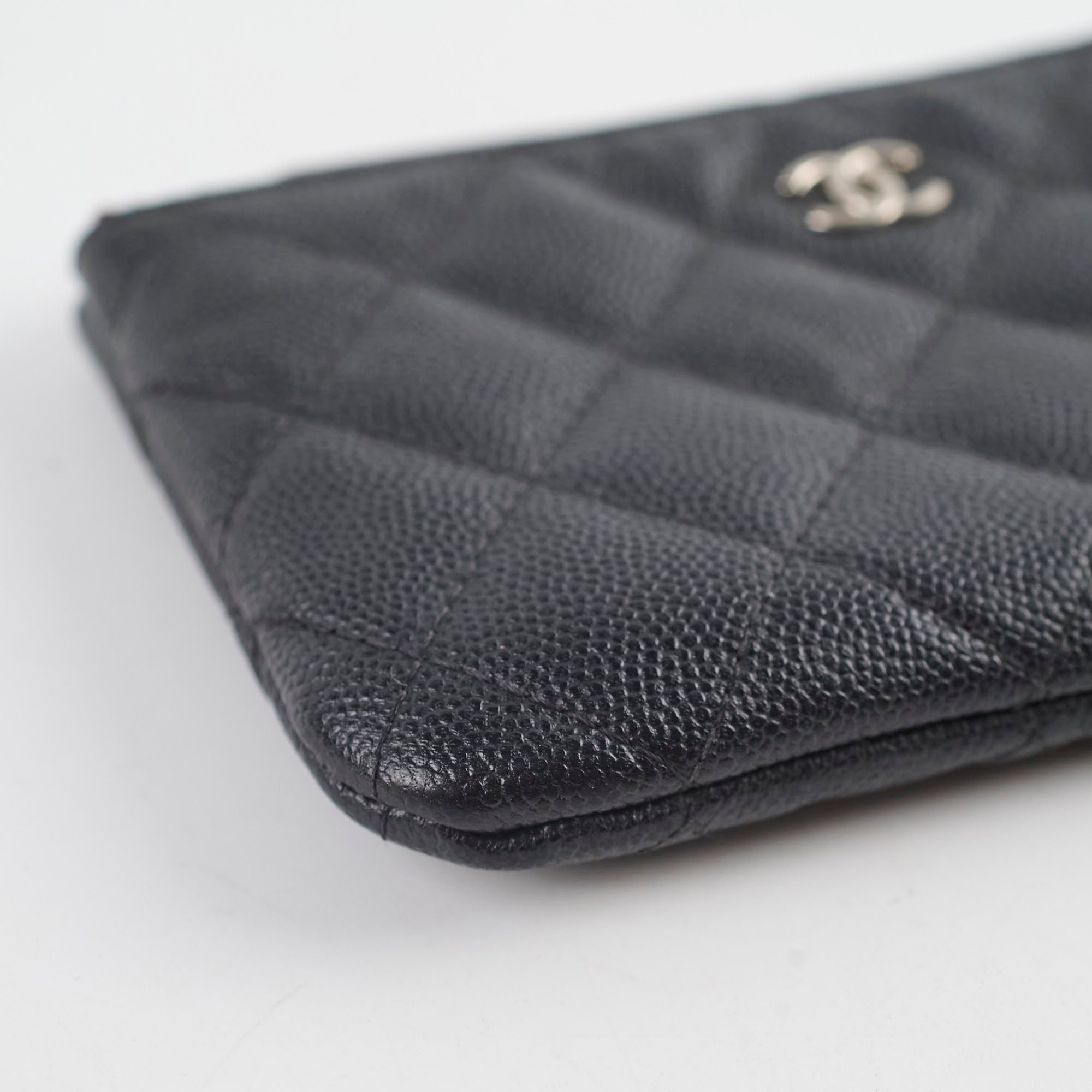 Chanel Caviar O Case Black Series 25 - Luxury Leather Card Holder for Women | Perfect for Everyday Use, Travel & Gift Giving