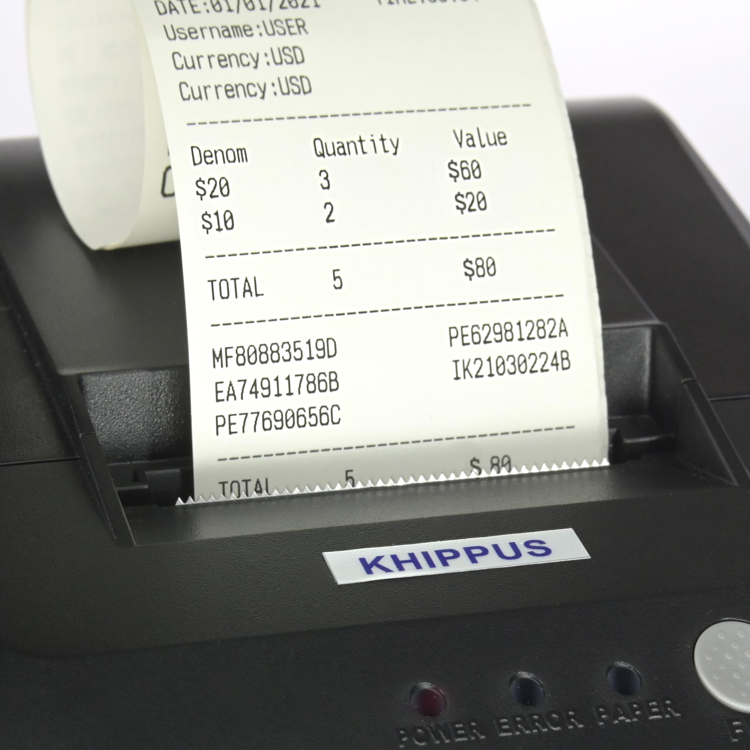 Professional KHIPPUS Bill Counter for Pro Series 5500 & 6500 Printers - High-Speed Money Counting Machine for Banks, Retail Stores & Cash Offices