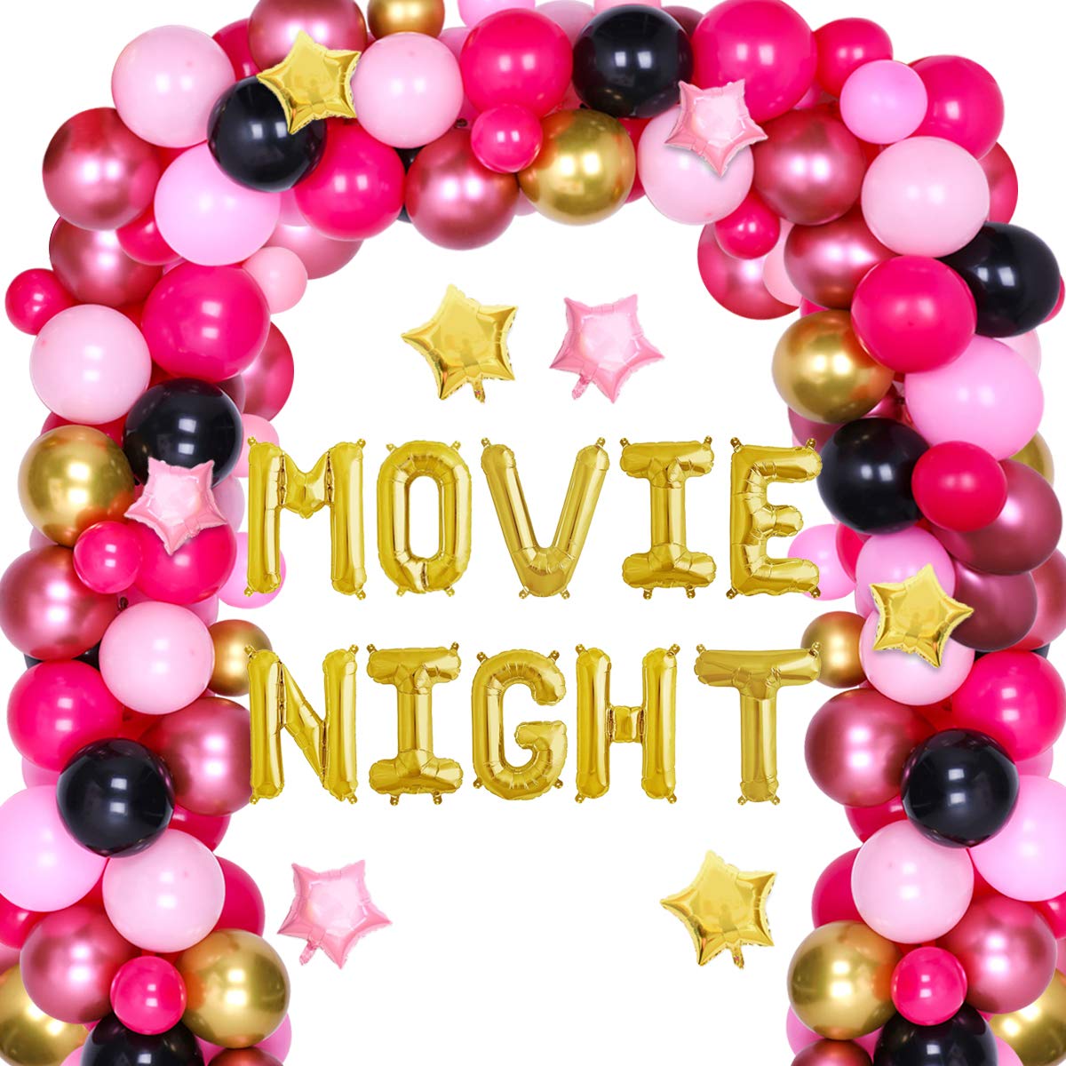 Pink & Red Movie Night Party Decorations Kit - Balloon Garland Arch, Birthday Party Supplies for Girls, Awards Night Ceremony | Perfect for Themed Parties, Baby Showers & Home Decor