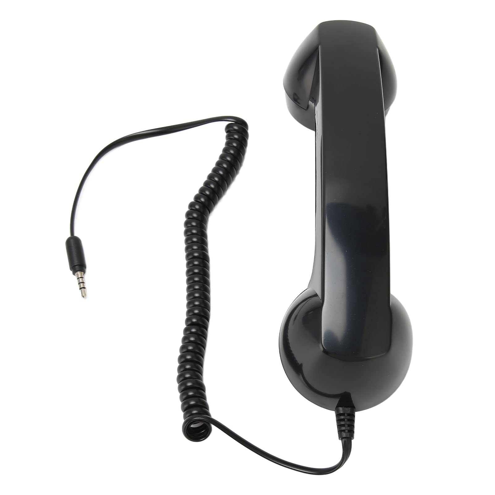 Vintage Retro Phone Handset - Anti-Radiation Cell Phone Receiver for Computers & Landlines - Perfect for Office, Home & Call Centers (Black)