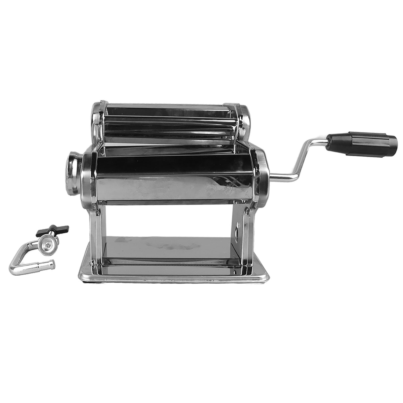 Stainless Steel Pasta Maker Machine - Hand Crank Noodle Maker with 7 Adjustable Thickness Settings (0.5-2.5mm) for Homemade Dumpling Wrappers, Spaghetti & Fettuccine | Perfect for Italian Cuisine & Asian Cooking
