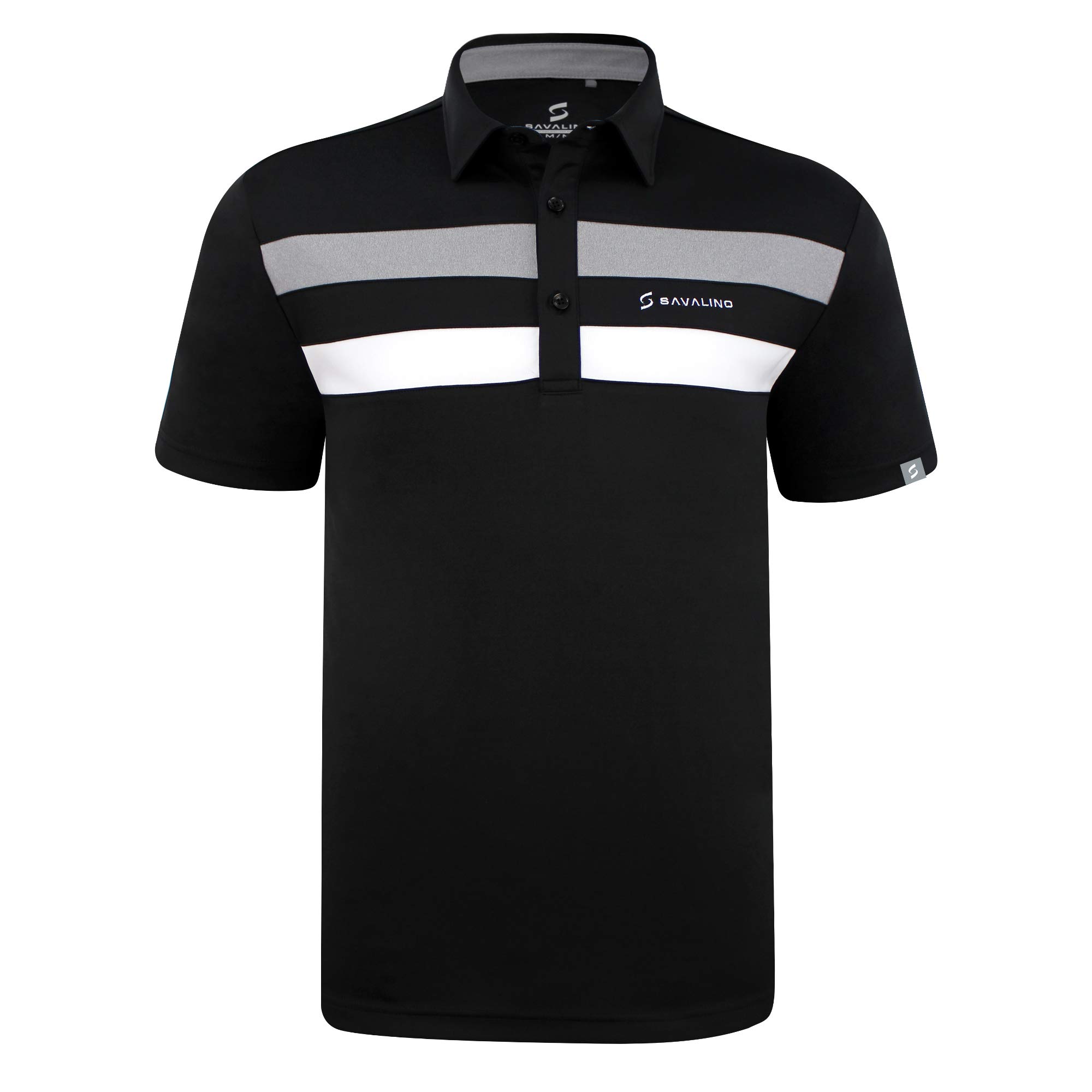Men's Classic Button-Up Polo Shirts - Breathable & Sweat-Wicking Performance Shirts for Golf, Work & Casual Wear (S-5XL, Black)