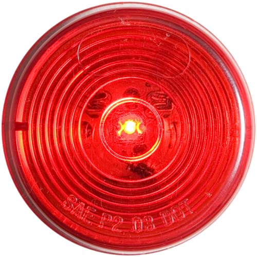 Optronics 2 Inch Round Red LED Marker Light - Waterproof Clearance Light for Trucks, Trailers, Boats & RVs - MCL56RB Single Diode Light for Night Visibility & Safety