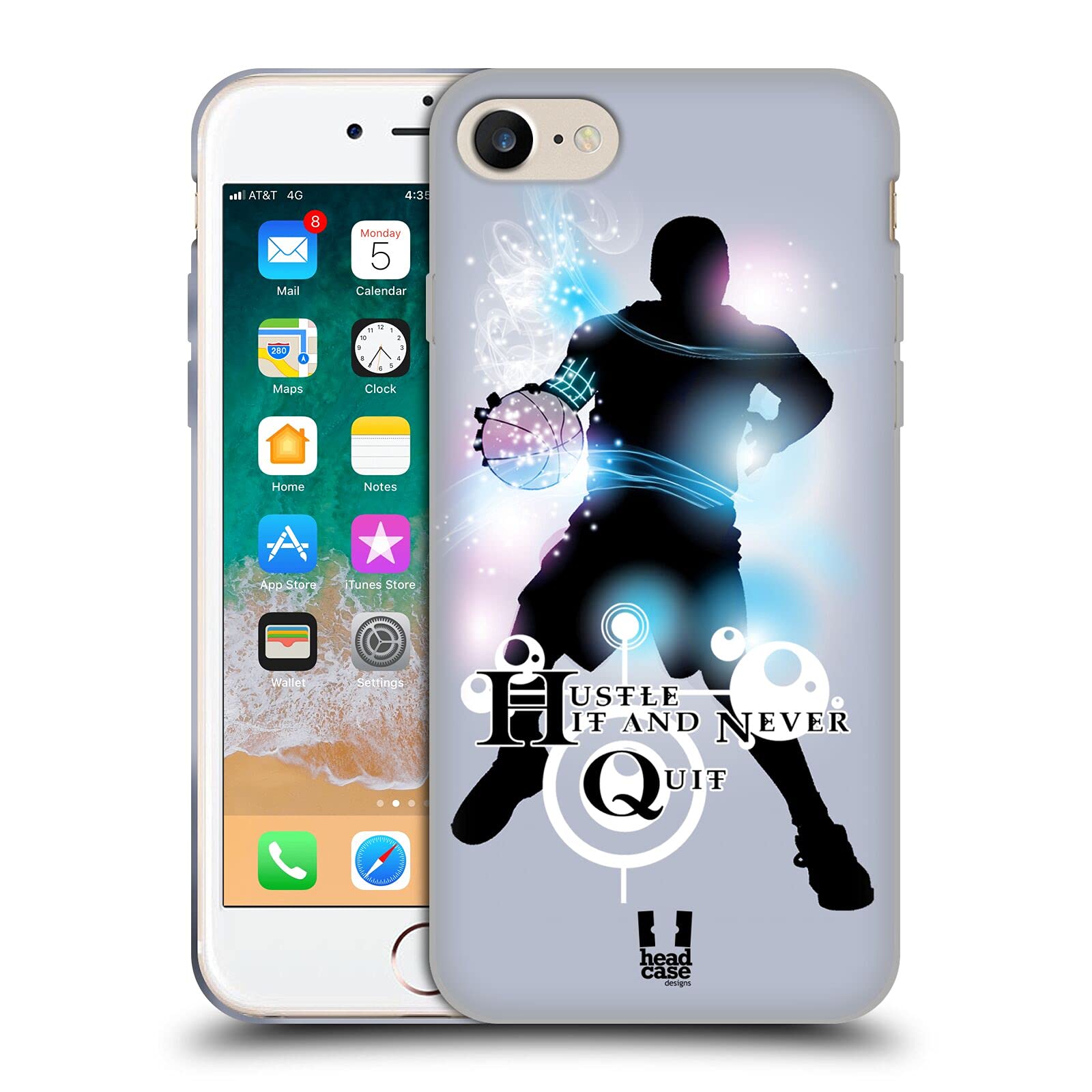 Head Case Designs Basketball Extreme Sports Soft Gel Phone Case - Compatible with Apple iPhone 7/8/SE 2020 & 2022 - Perfect for Basketball Fans & Outdoor Activities