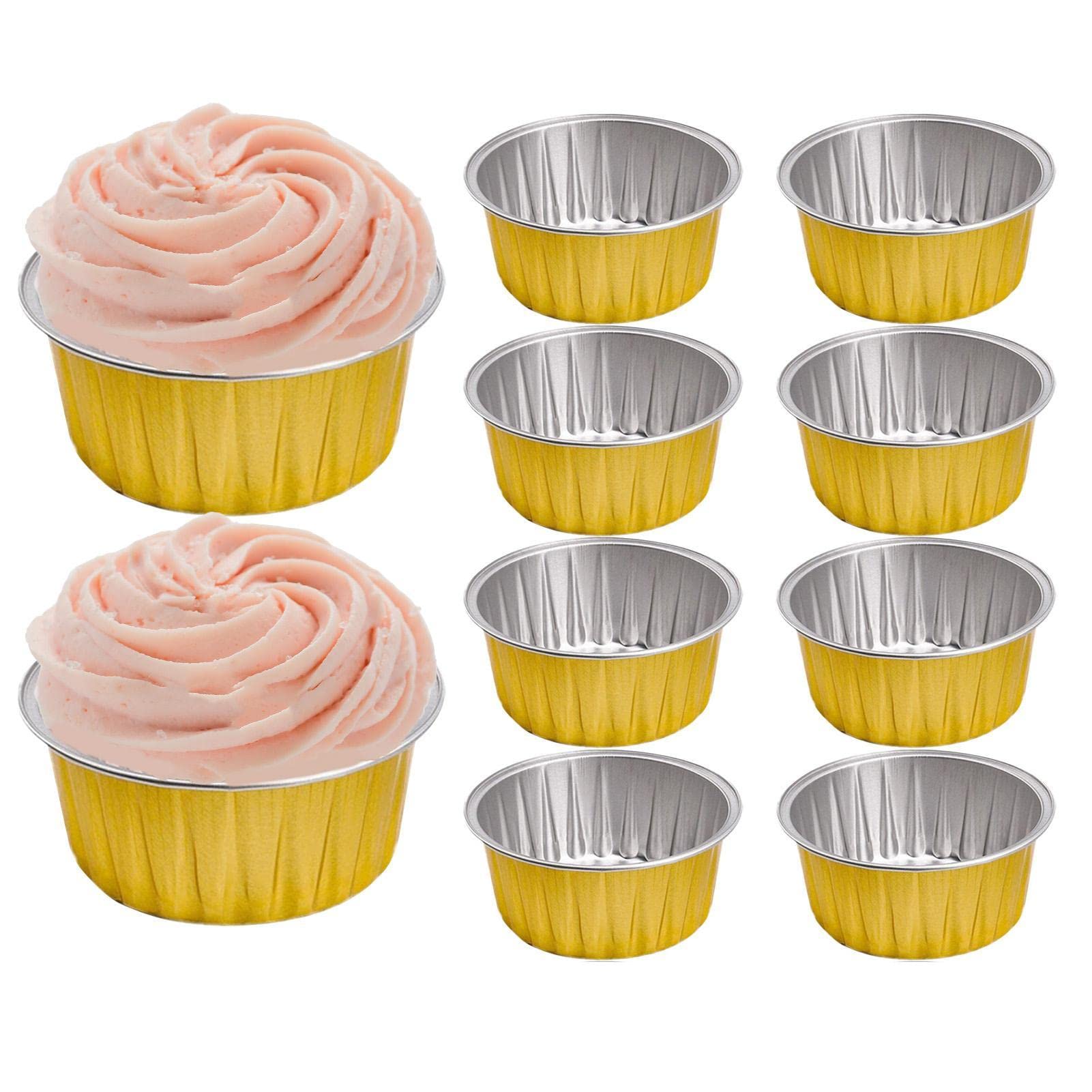 20 Pack Aluminum Foil Baking Cups - Premium Cupcake & Muffin Liners for Baking, Wedding Desserts - Perfect for Home Bakeries, Party Treats & Professional Kitchen Use