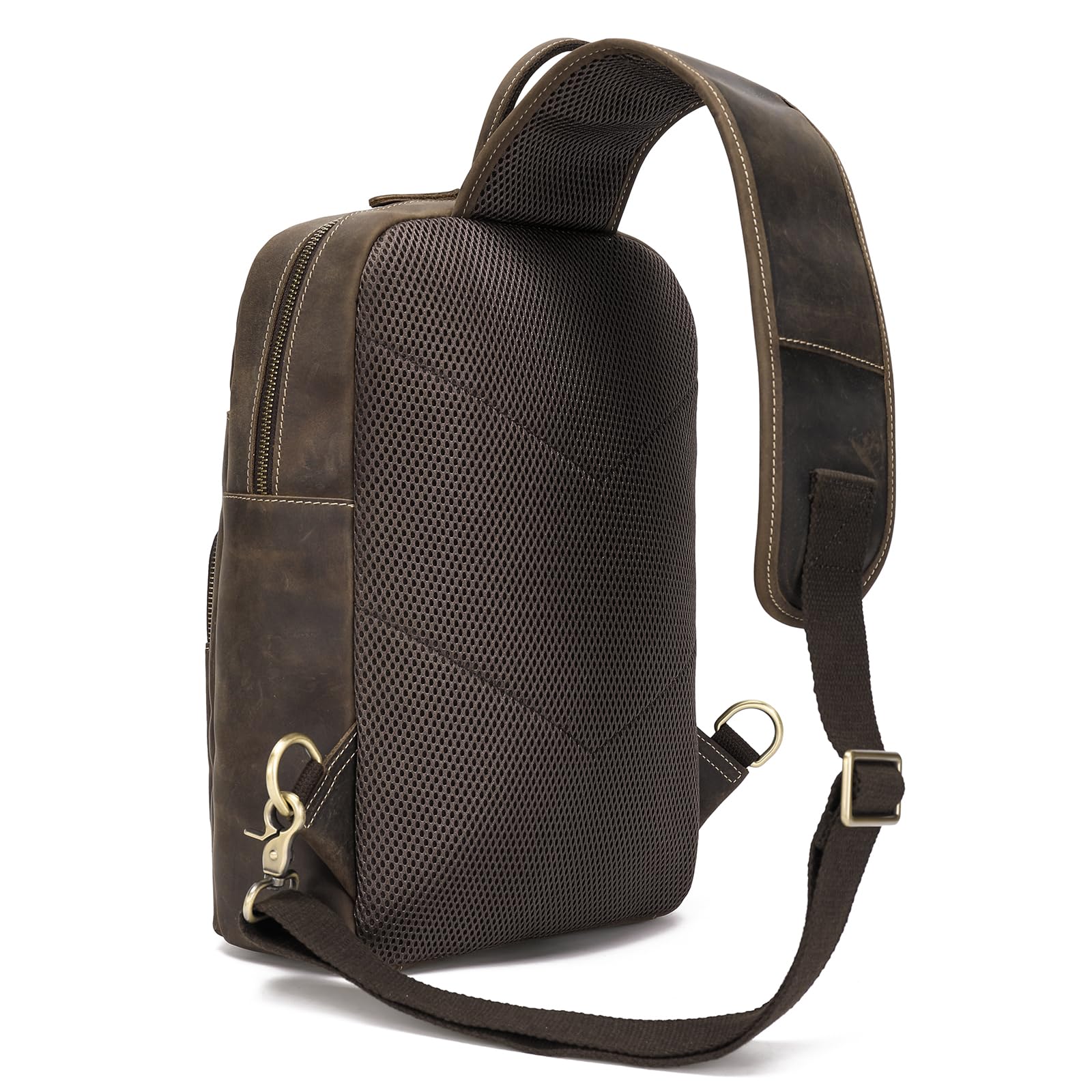 Premium Full Grain Leather Sling Chest Bag for 12.9