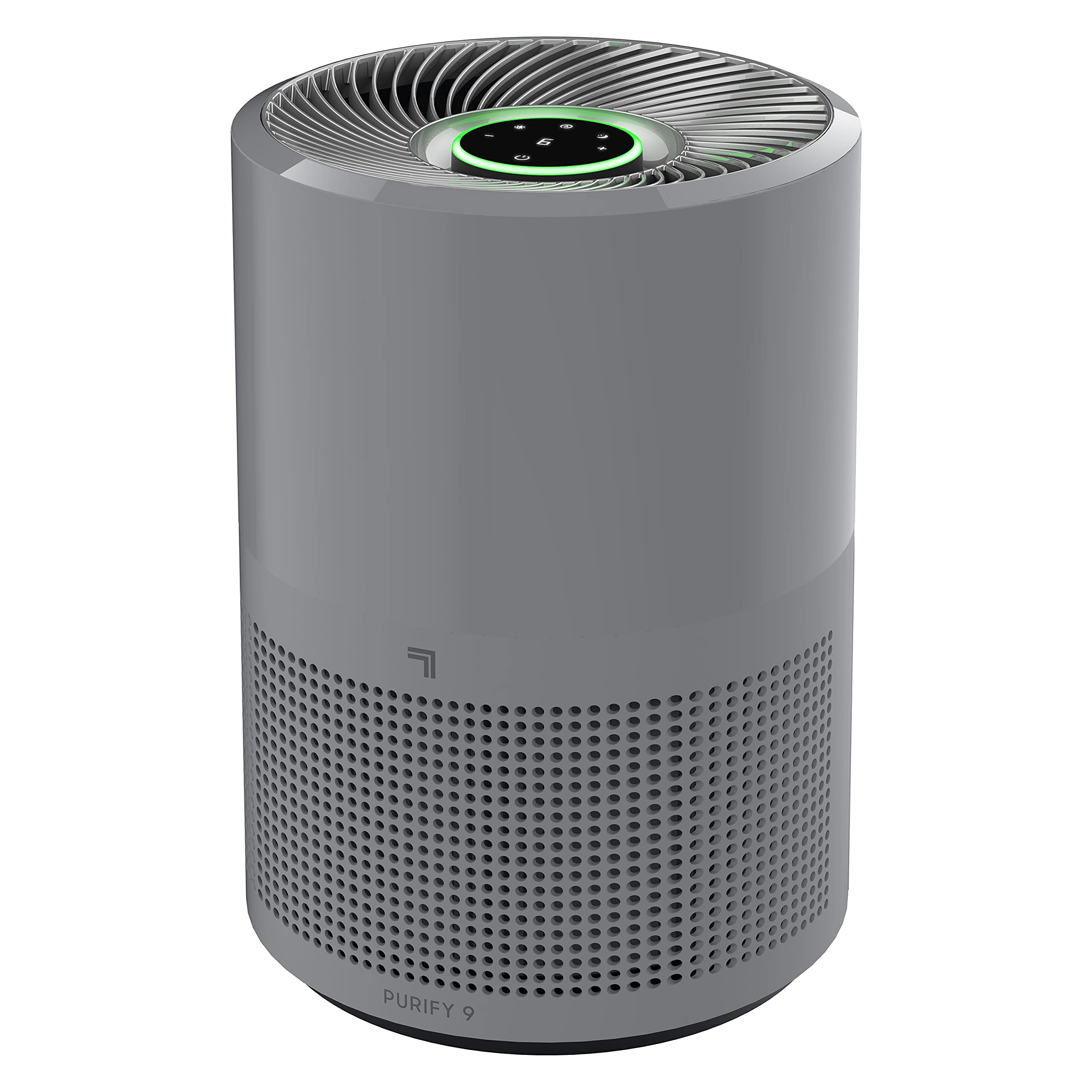 Sharper Image PURIFY 9 Whole Room Air Purifier with True HEPA Filter, Activated Carbon Filter & Air Quality Monitor - Eliminates Allergens, Dust, Pet Dander - Ideal for Home, Bedroom, Office, Nursery and Living Room
