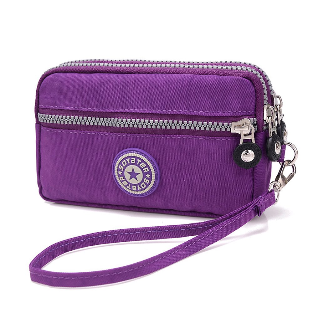 Waterproof Nylon Wristlet Bag with Dual Zipper - Slim Clutch Purse for Women, Phone Wallet with Card Slots & Money Pocket | Perfect for Travel, Shopping & Daily Essentials
